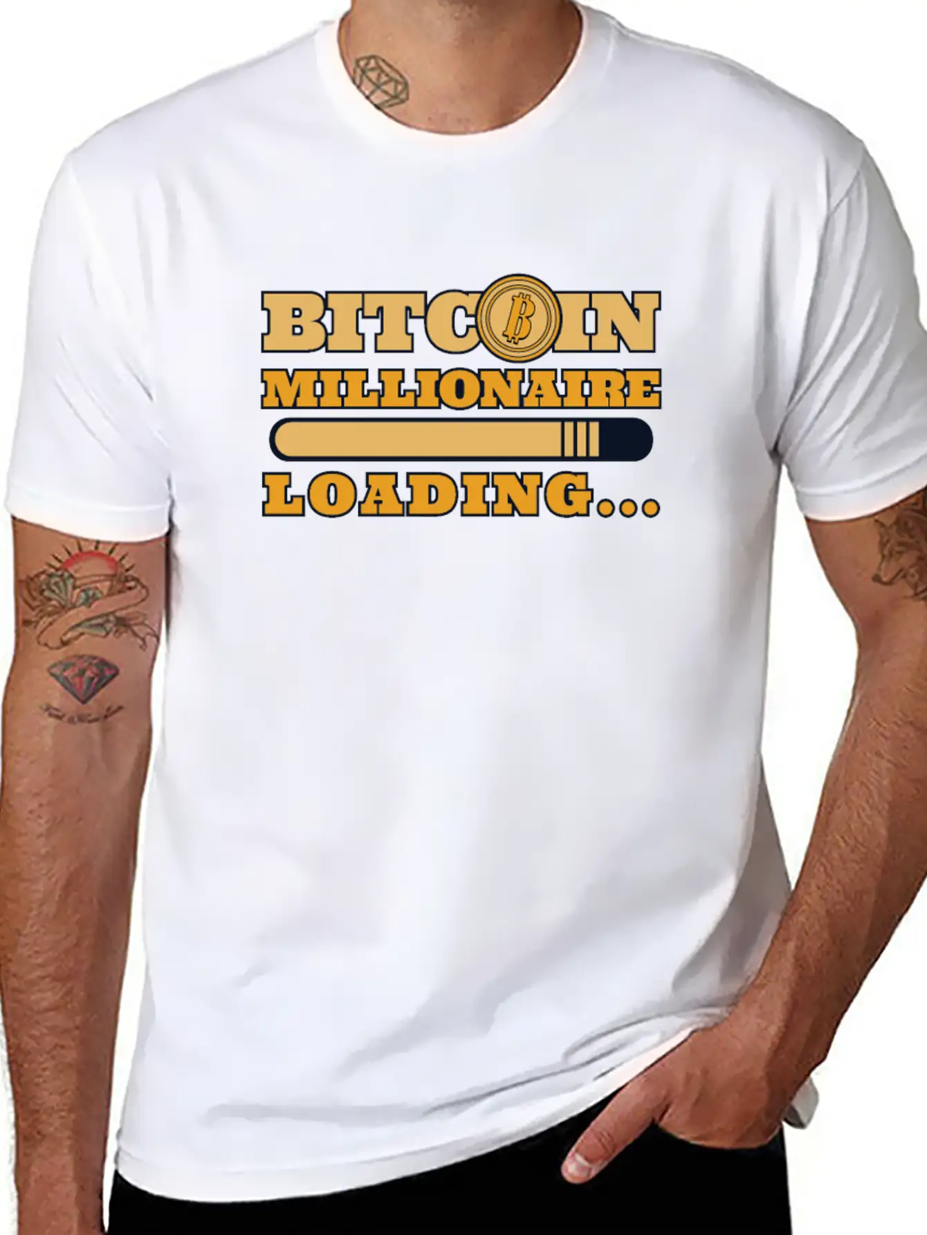 Bitcoin Millionaire Loading Crypto Cryptocurrency Unisex Casual T-Shirt – Clean Design For Daily Comfort