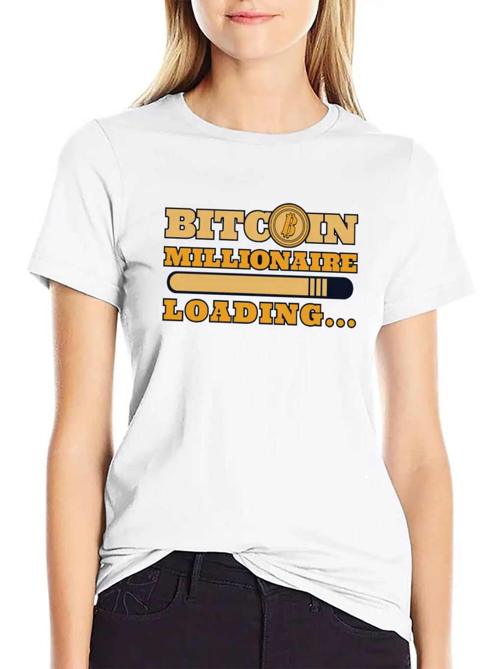 Bitcoin Millionaire Loading Crypto Cryptocurrency Unisex Casual T-Shirt – Clean Design For Daily Comfort
