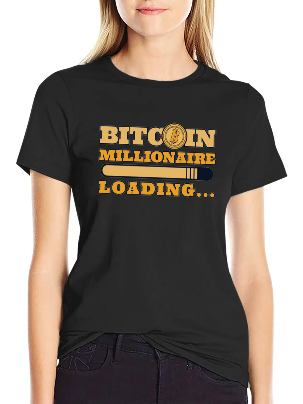 Bitcoin Millionaire Loading Crypto Cryptocurrency Unisex Casual T-Shirt – Clean Design For Daily Comfort