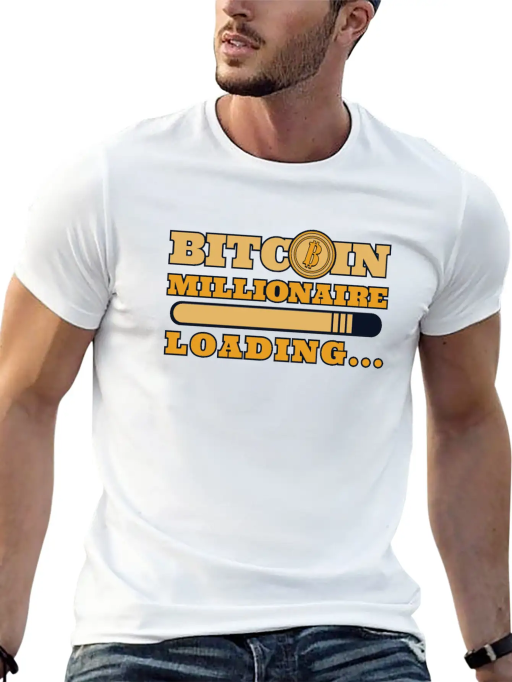 Bitcoin Millionaire Loading Crypto Cryptocurrency Unisex Casual T-Shirt – Clean Design For Daily Comfort