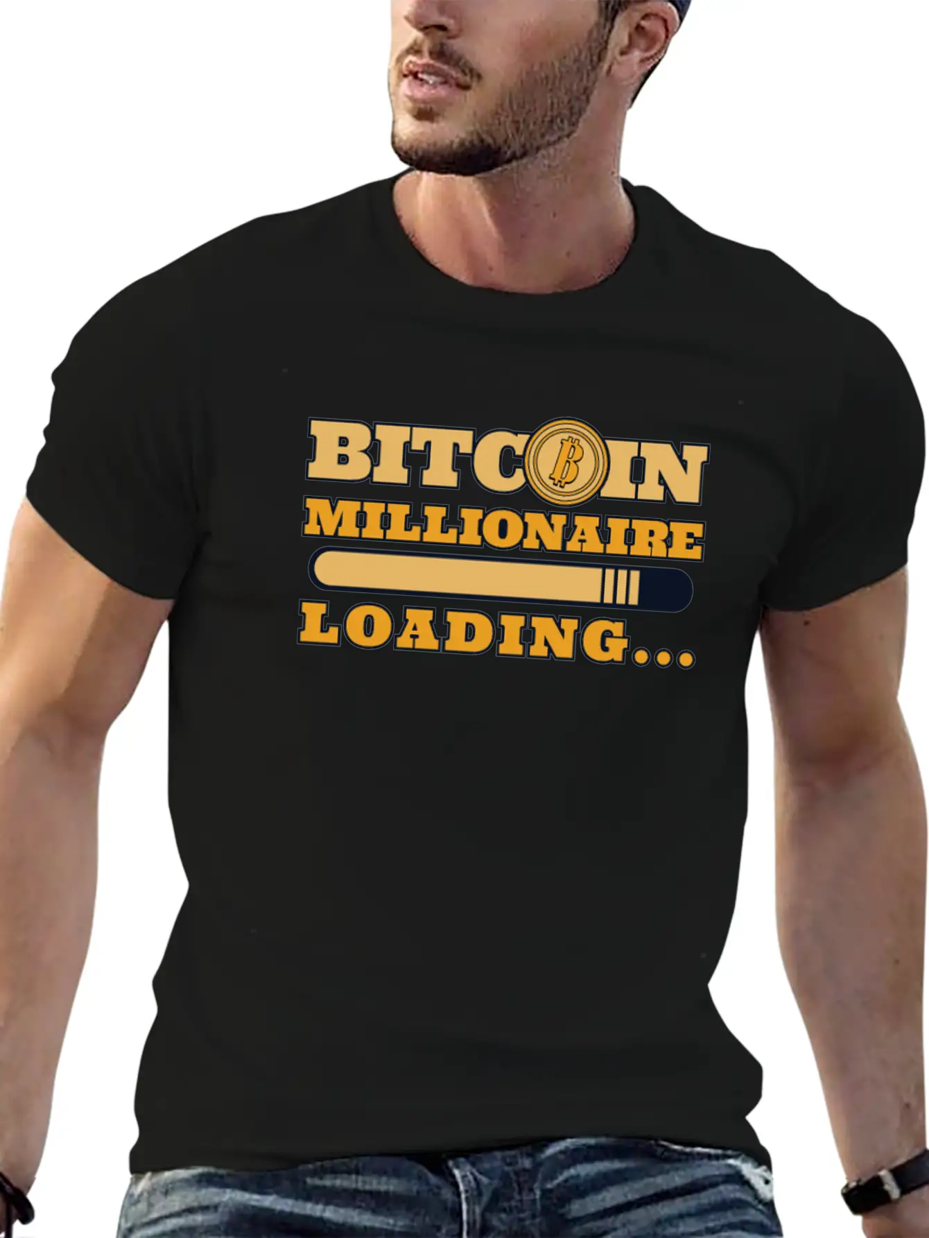 Bitcoin Millionaire Loading Crypto Cryptocurrency Unisex Casual T-Shirt – Clean Design For Daily Comfort