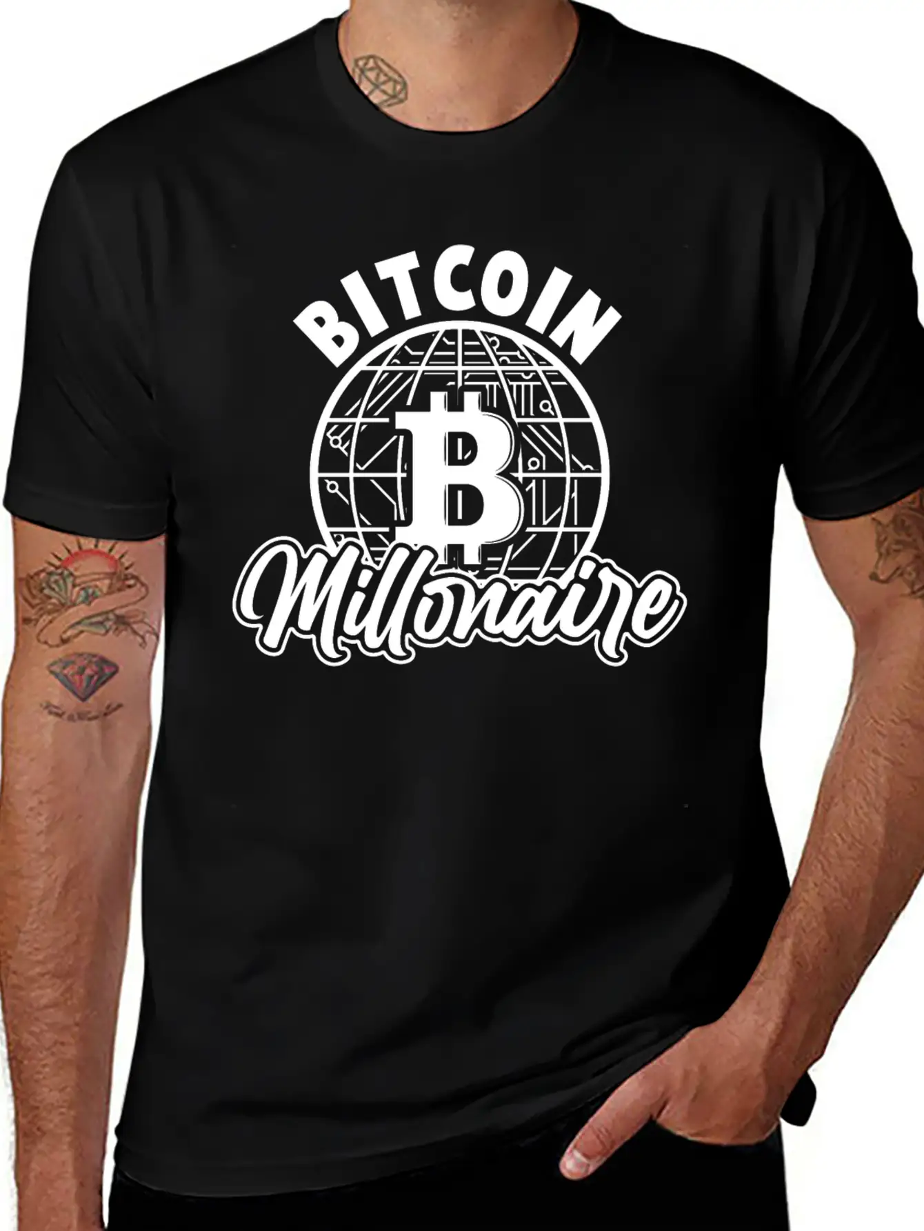 Bitcoin Millonaire Unisex Short Sleeve Soft Cotton T-Shirt – Casual Everyday Wear