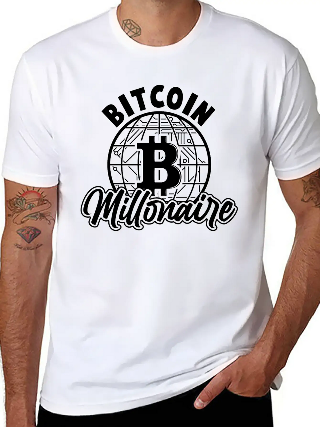 Bitcoin Millonaire Unisex Short Sleeve Soft Cotton T-Shirt – Casual Everyday Wear