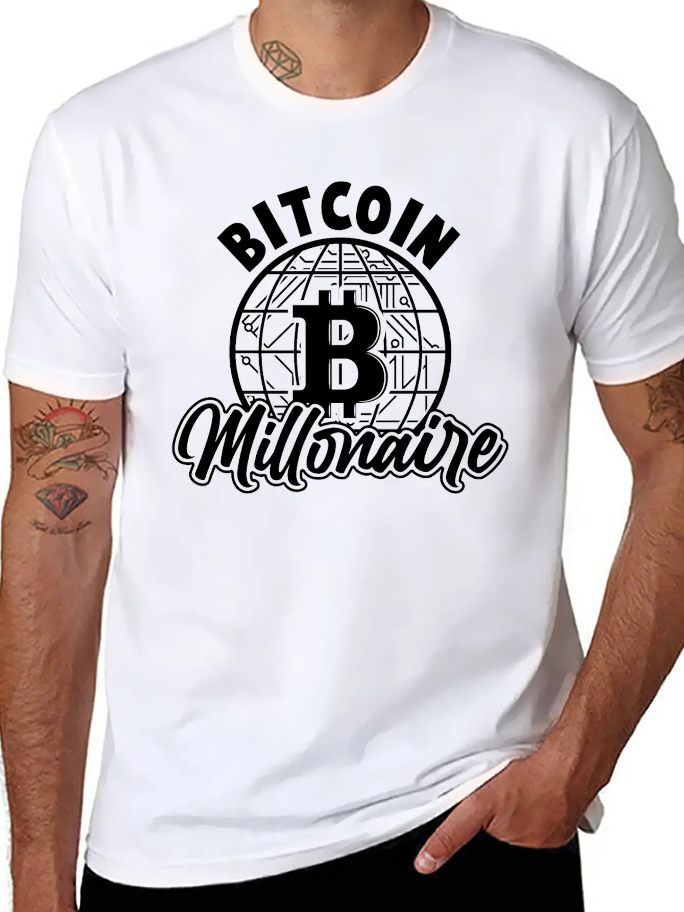 Bitcoin Millonaire Unisex Short Sleeve Soft Cotton T-Shirt – Casual Everyday Wear
