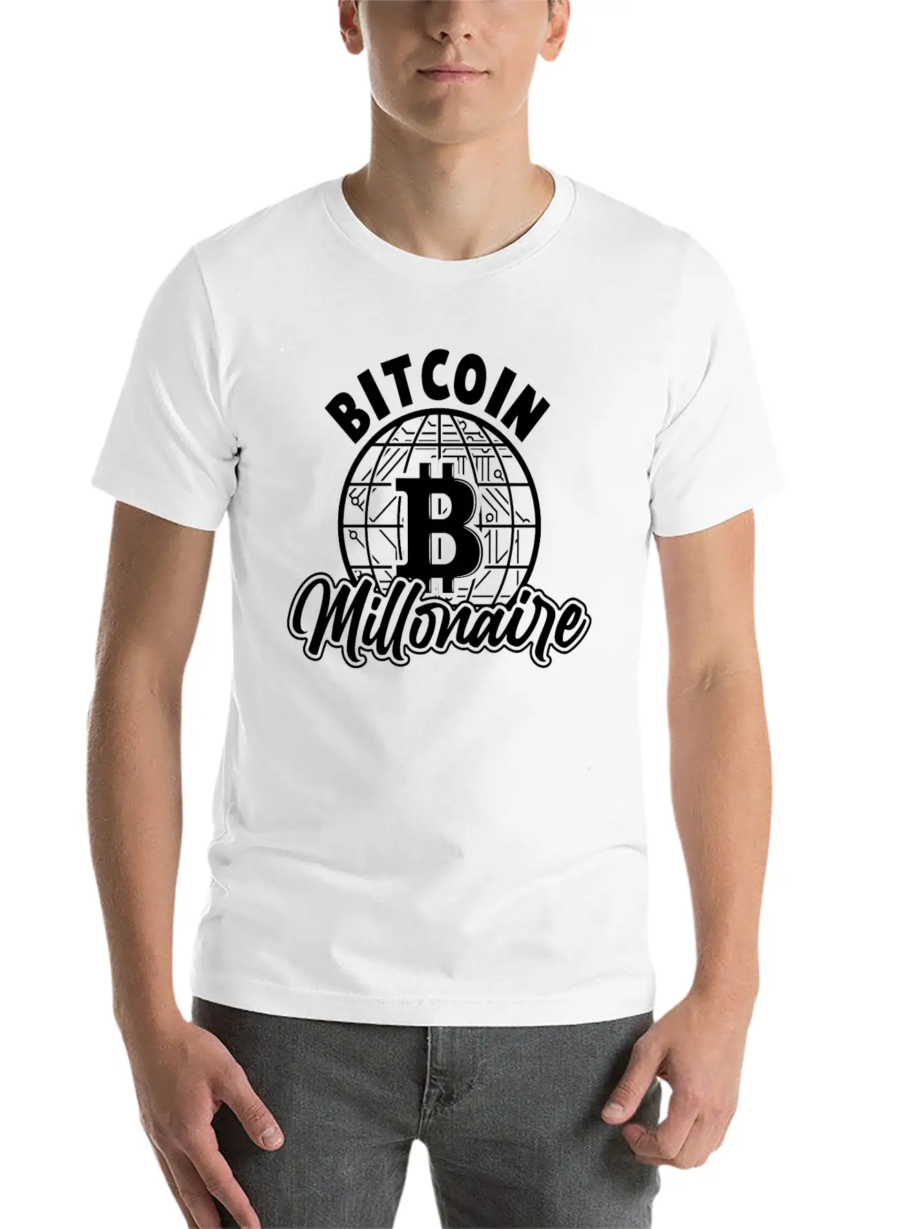Bitcoin Millonaire Unisex Short Sleeve Soft Cotton T-Shirt – Casual Everyday Wear
