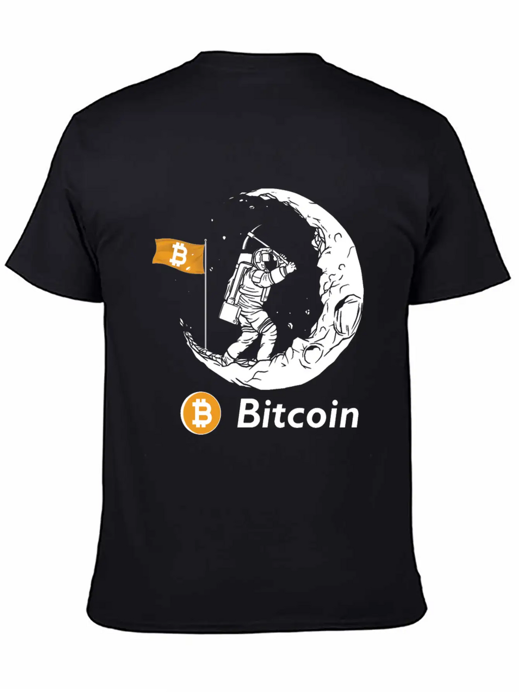 Bitcoin Miner Astronaut On The Moon Btc Investor Casual Graphic T-Shirt – Simple And Comfortable Daily Wear