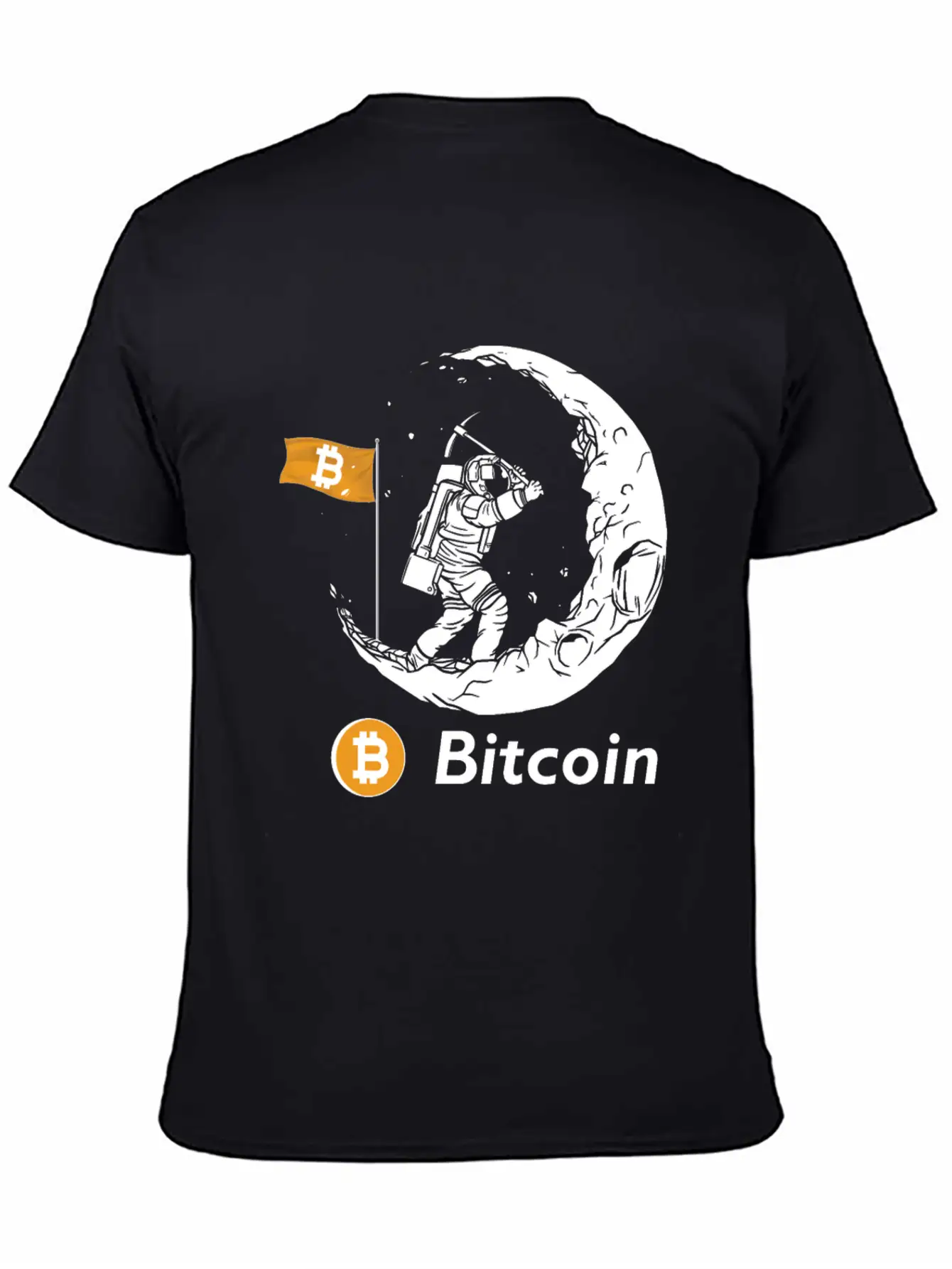 Bitcoin Miner Astronaut On The Moon Btc Investor Casual Graphic T-Shirt – Simple And Comfortable Daily Wear