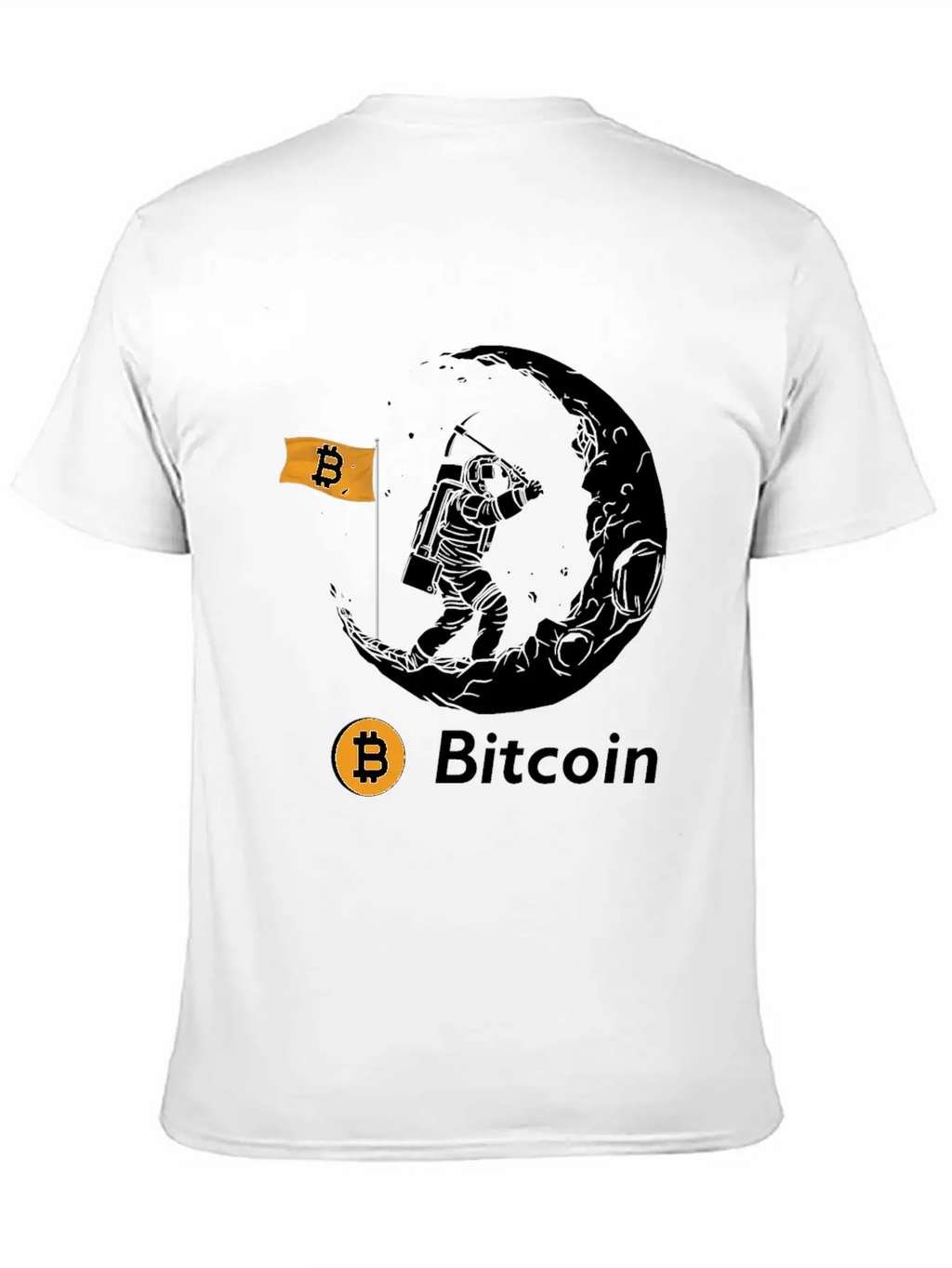 Bitcoin Miner Astronaut On The Moon Btc Investor Casual Graphic T-Shirt – Simple And Comfortable Daily Wear