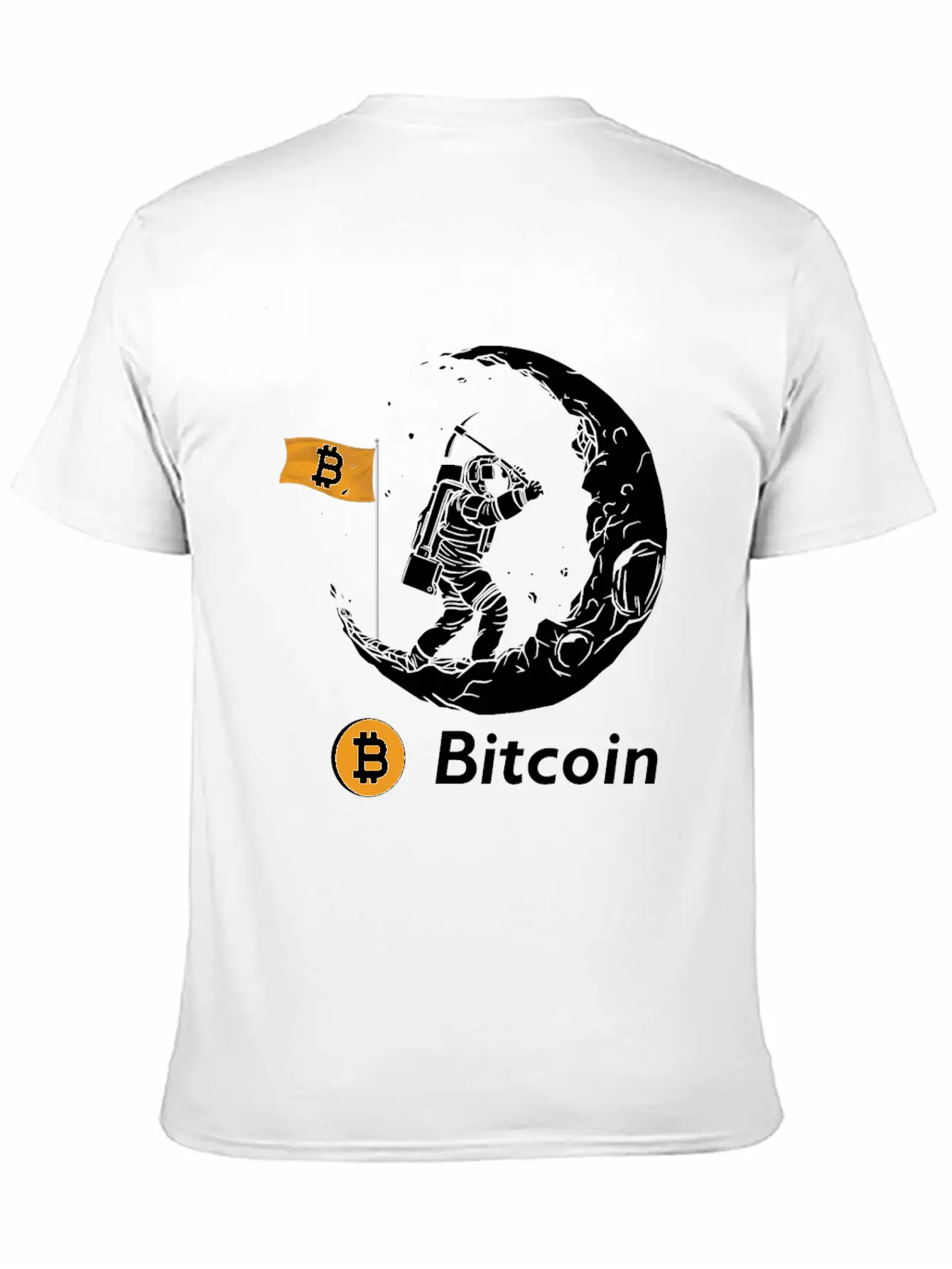 Bitcoin Miner Astronaut On The Moon Btc Investor Casual Graphic T-Shirt – Simple And Comfortable Daily Wear