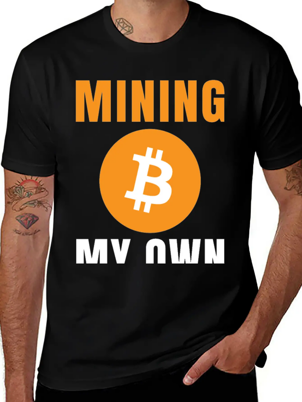 Bitcoin: Mining My Own Business Stylish Everyday T-Shirt – Unisex Basic Cotton Tee