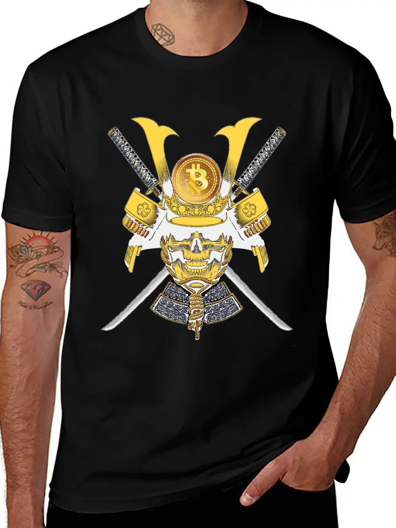 Bitcoin Samurai T-shirt Essential Cotton Tee For Daily Outfits – Unisex Style