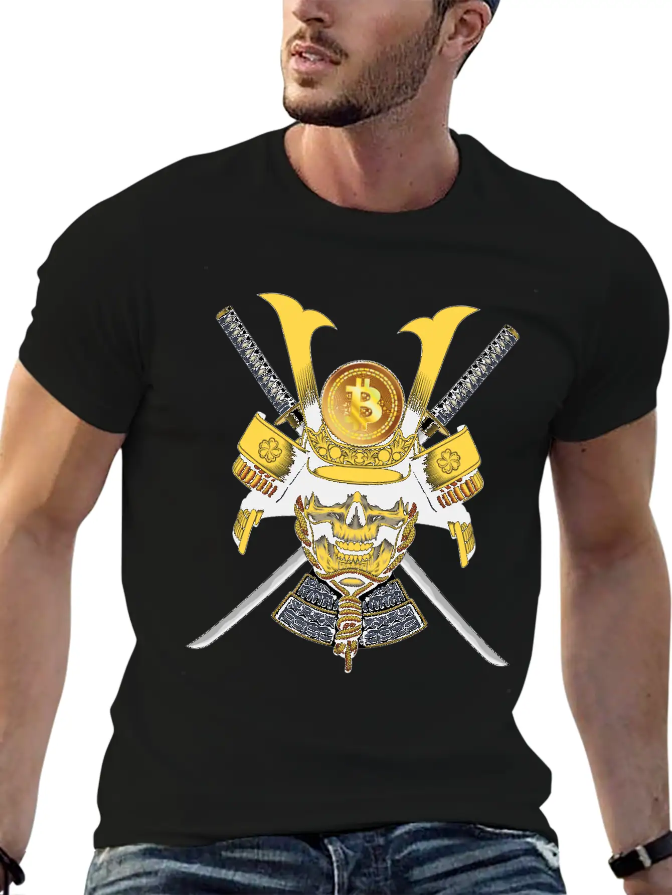 Bitcoin Samurai T-shirt Essential Cotton Tee For Daily Outfits – Unisex Style