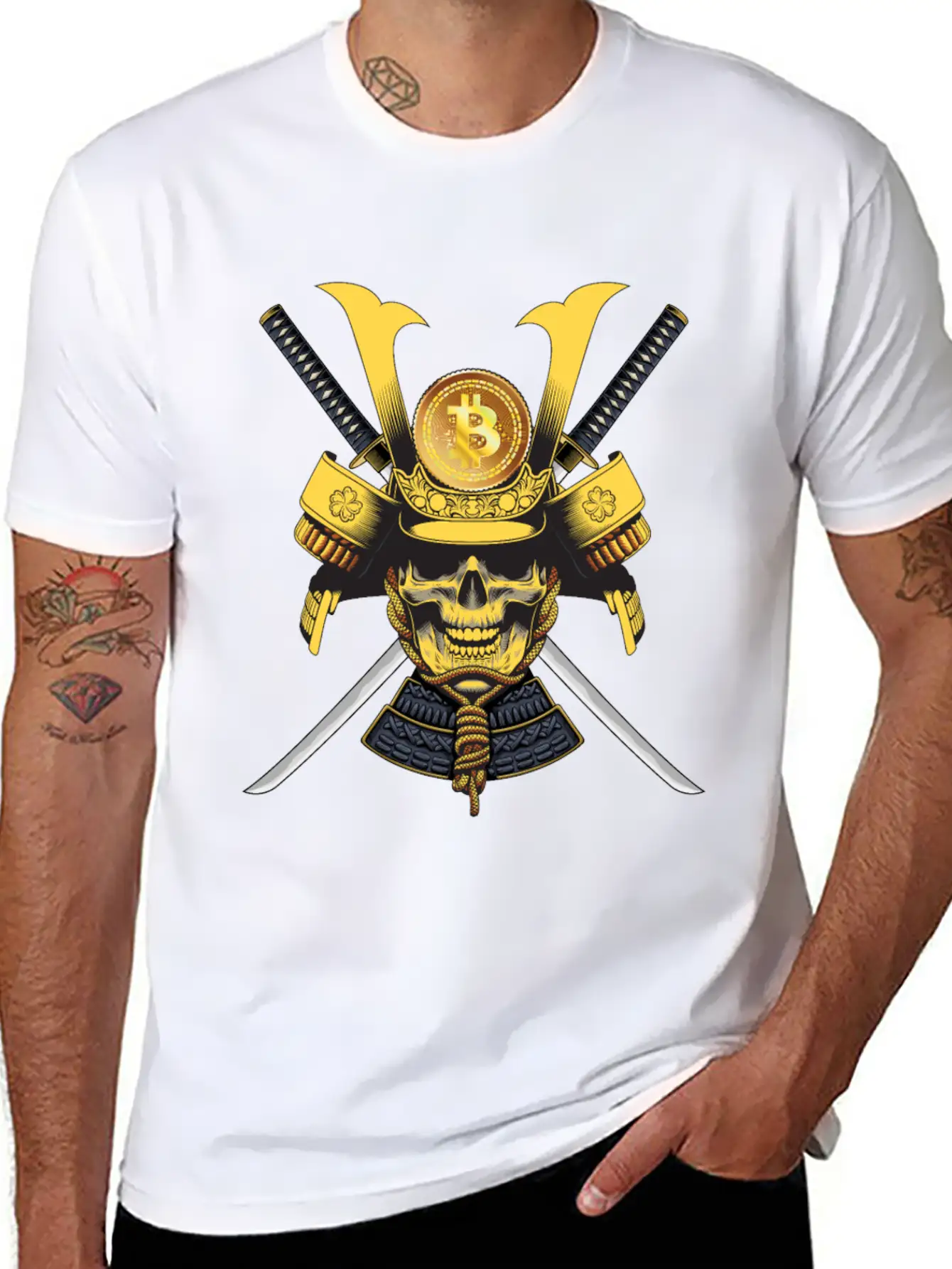 Bitcoin Samurai T-shirt Essential Cotton Tee For Daily Outfits – Unisex Style