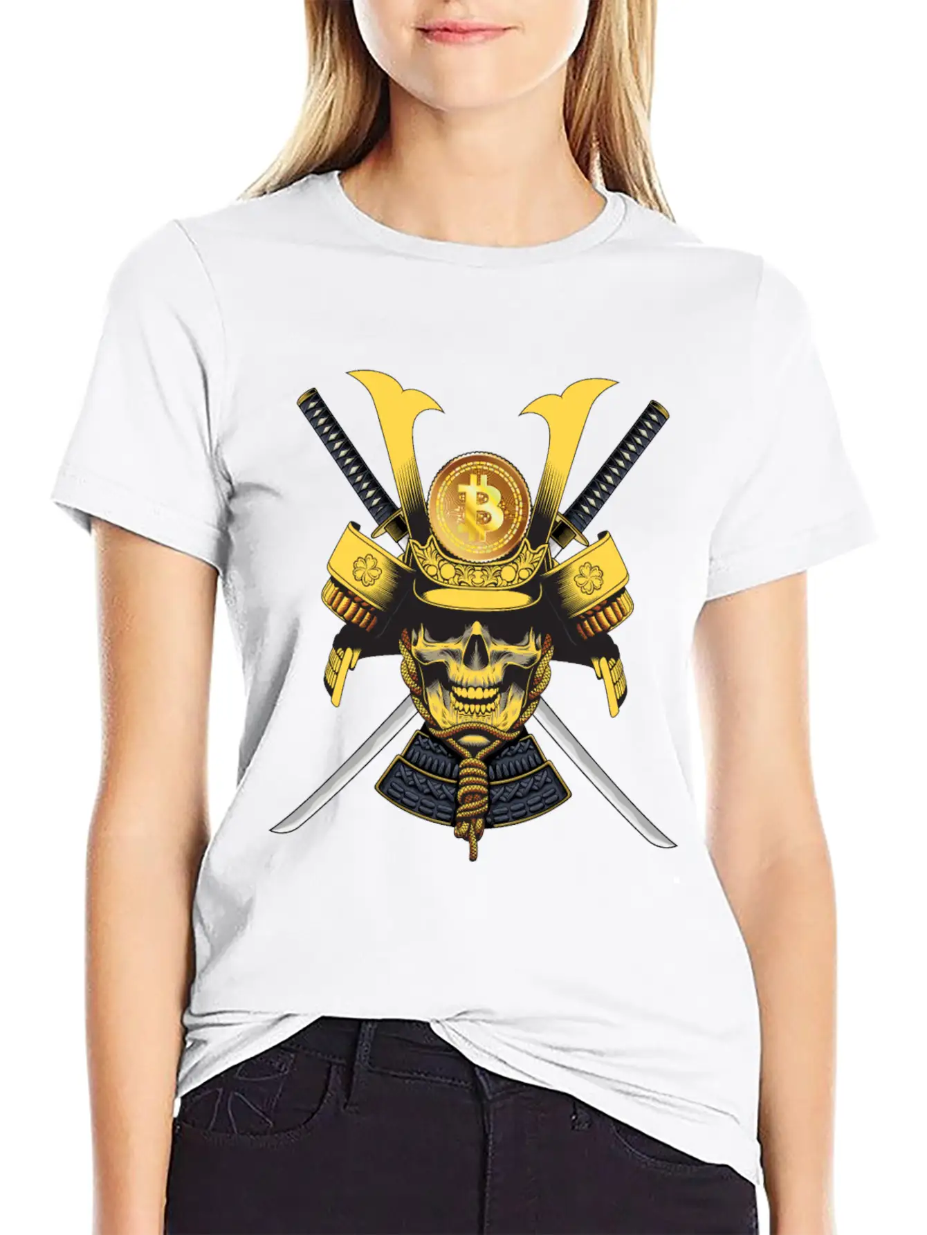 Bitcoin Samurai T-shirt Essential Cotton Tee For Daily Outfits – Unisex Style