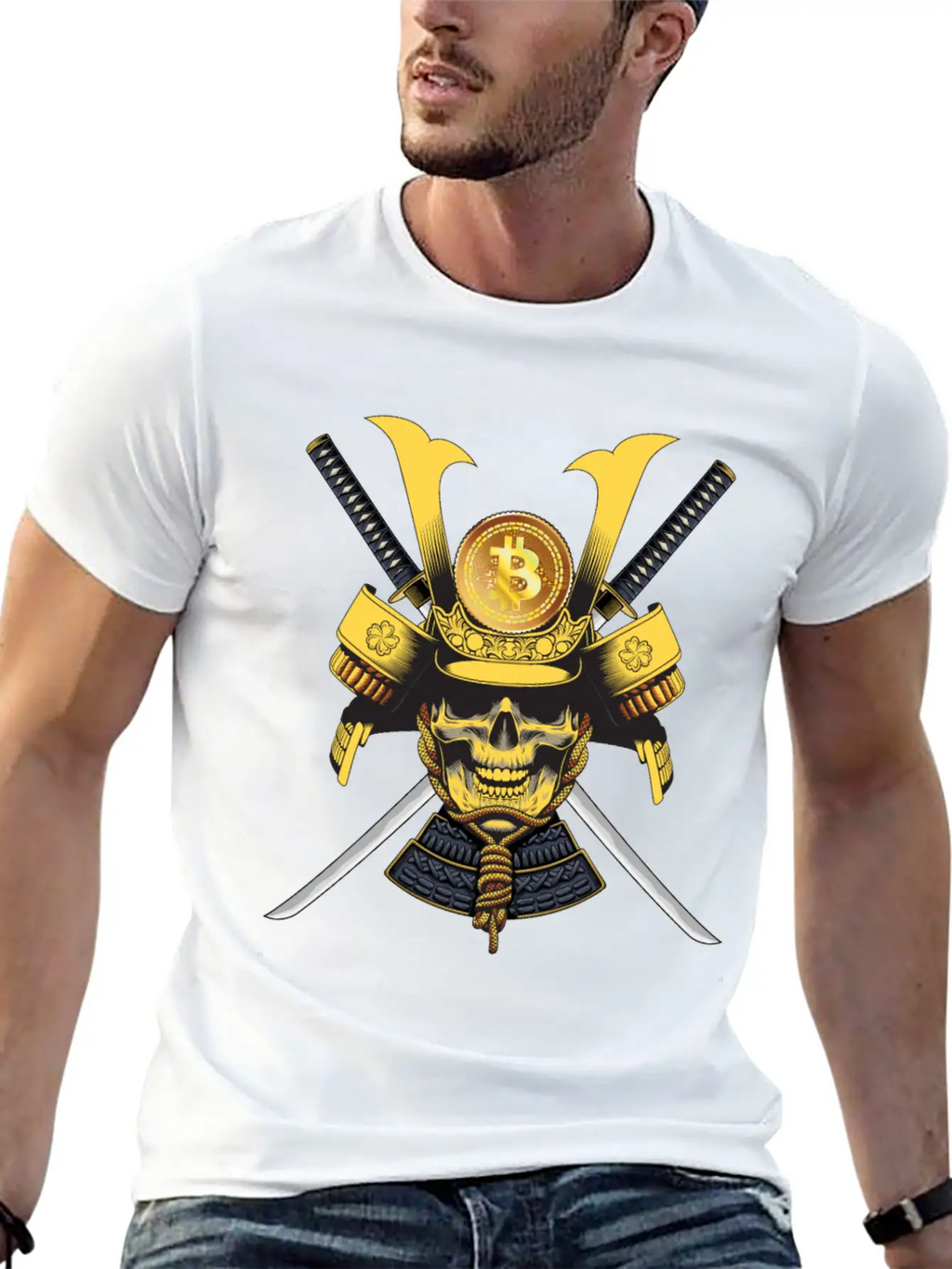 Bitcoin Samurai T-shirt Essential Cotton Tee For Daily Outfits – Unisex Style