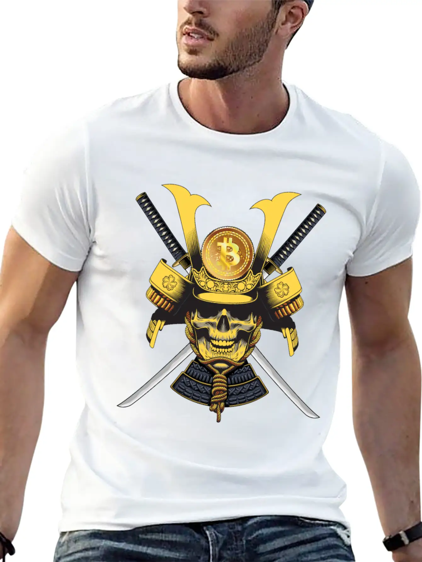 Bitcoin Samurai T-shirt Essential Cotton Tee For Daily Outfits – Unisex Style