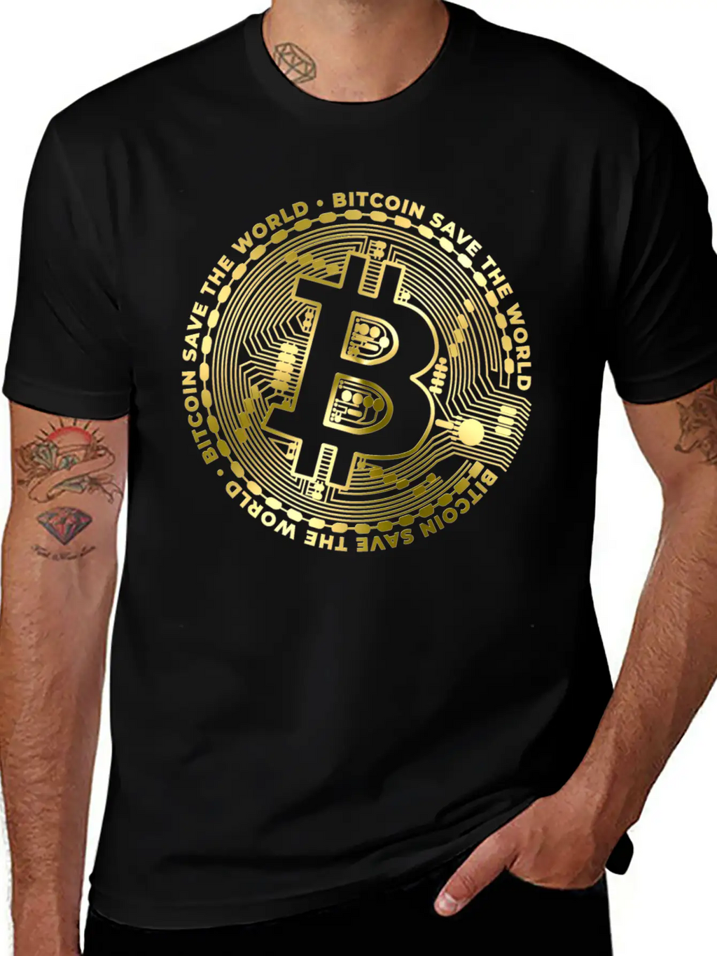 Bitcoin Save The World ´by ART8NS Unisex Casual T-Shirt – Clean Design For Daily Comfort
