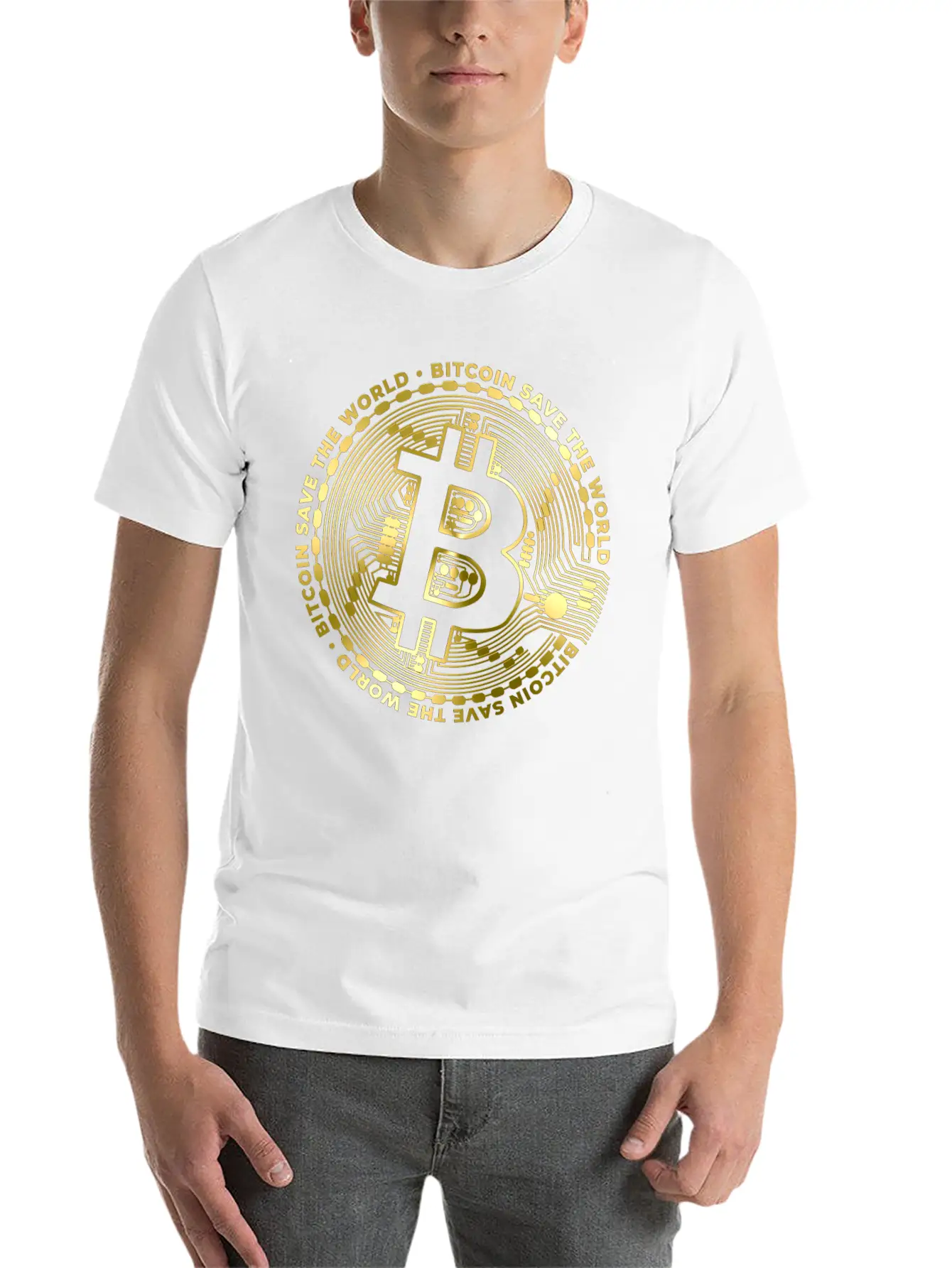 Bitcoin Save The World ´by ART8NS Unisex Casual T-Shirt – Clean Design For Daily Comfort