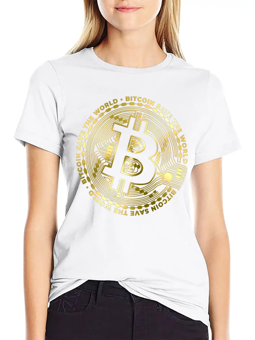 Bitcoin Save The World ´by ART8NS Unisex Casual T-Shirt – Clean Design For Daily Comfort