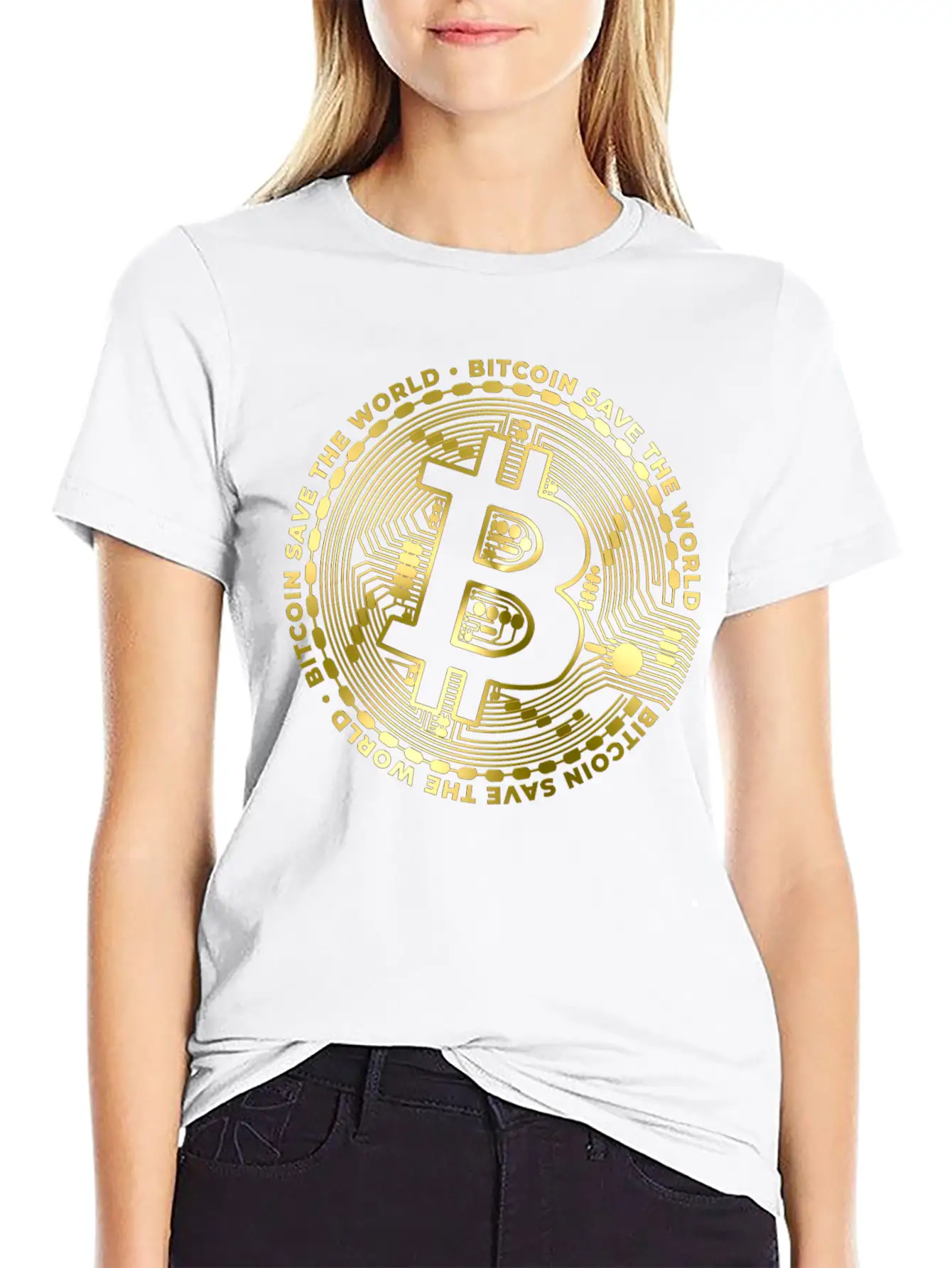 Bitcoin Save The World ´by ART8NS Unisex Casual T-Shirt – Clean Design For Daily Comfort