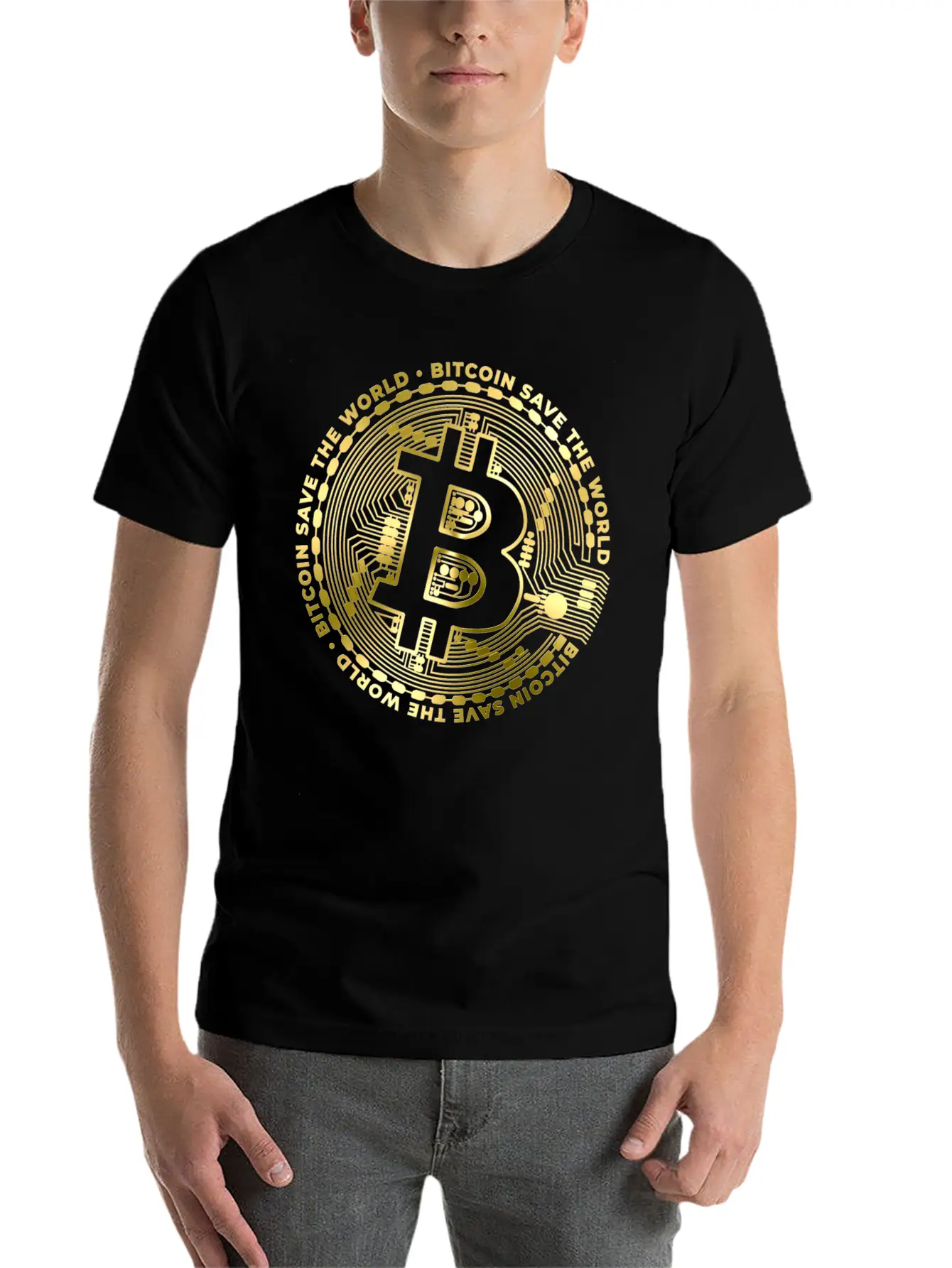 Bitcoin Save The World ´by ART8NS Unisex Casual T-Shirt – Clean Design For Daily Comfort