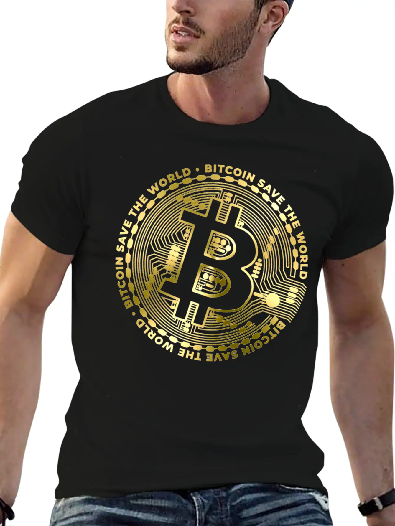 Bitcoin Save The World ´by ART8NS Unisex Casual T-Shirt – Clean Design For Daily Comfort