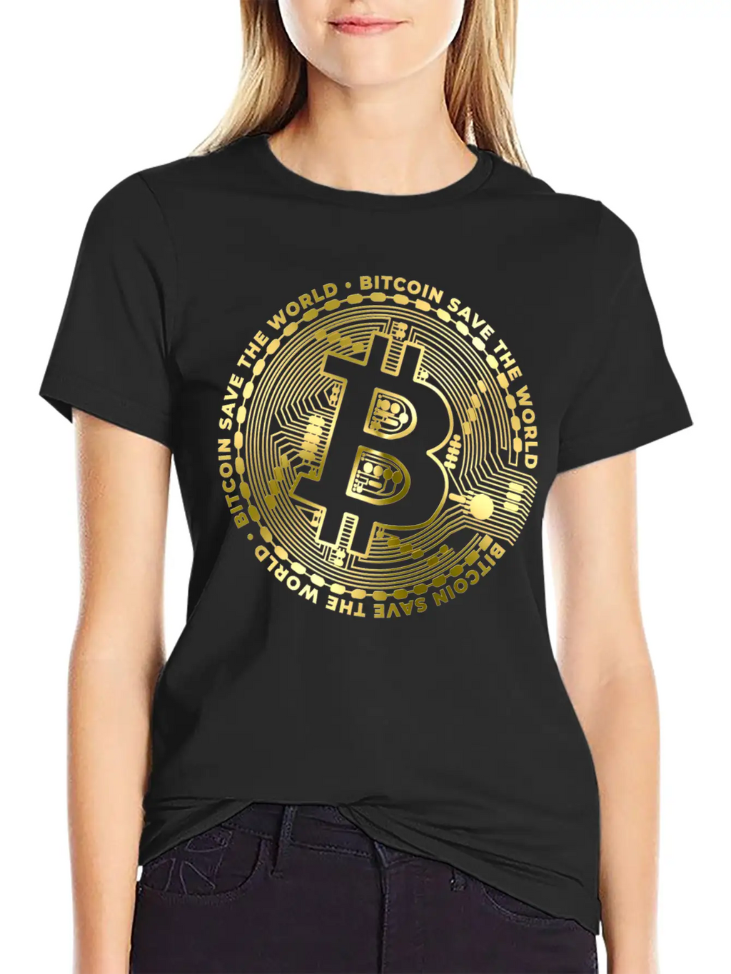 Bitcoin Save The World ´by ART8NS Unisex Casual T-Shirt – Clean Design For Daily Comfort