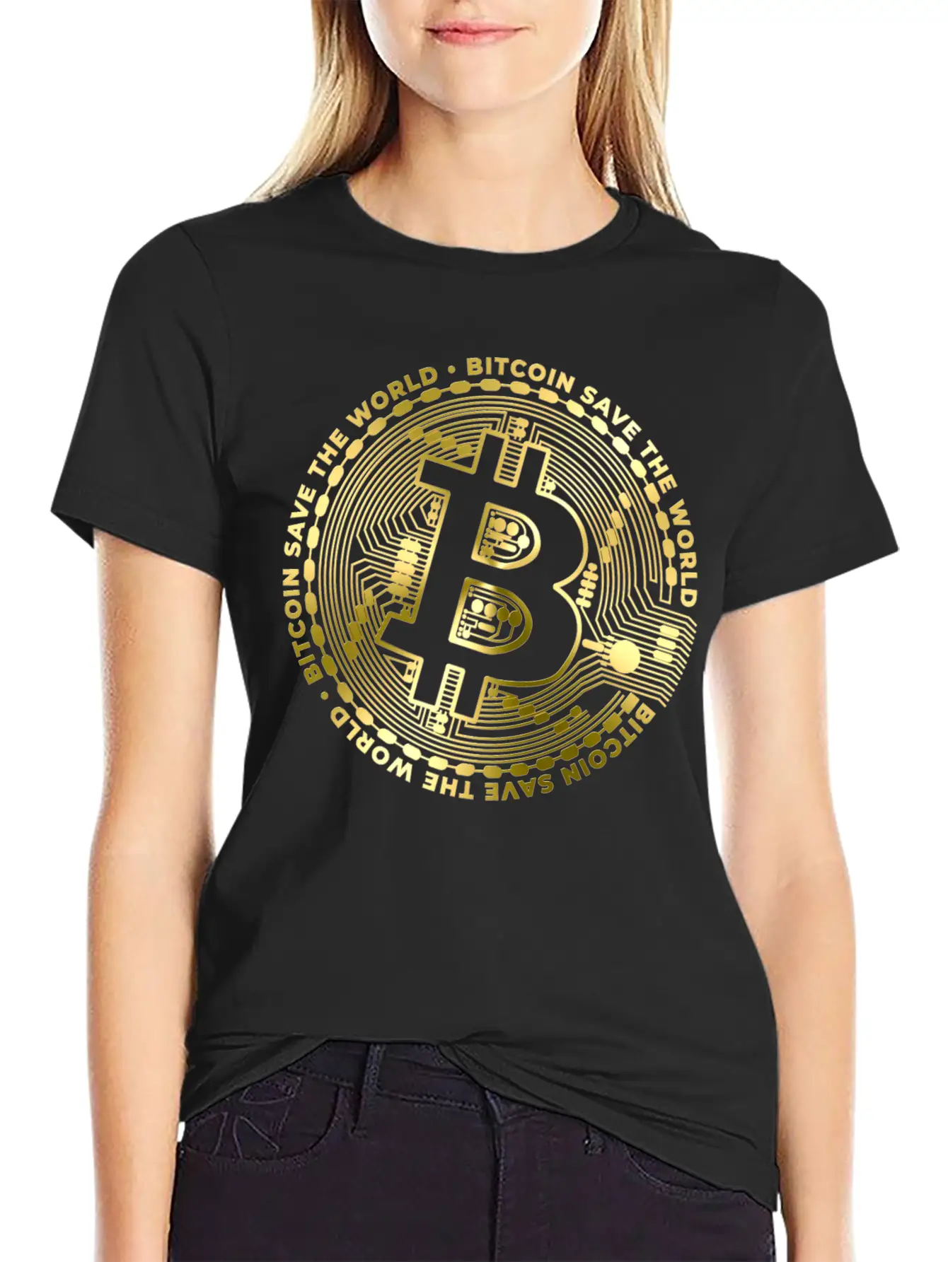 Bitcoin Save The World ´by ART8NS Unisex Casual T-Shirt – Clean Design For Daily Comfort
