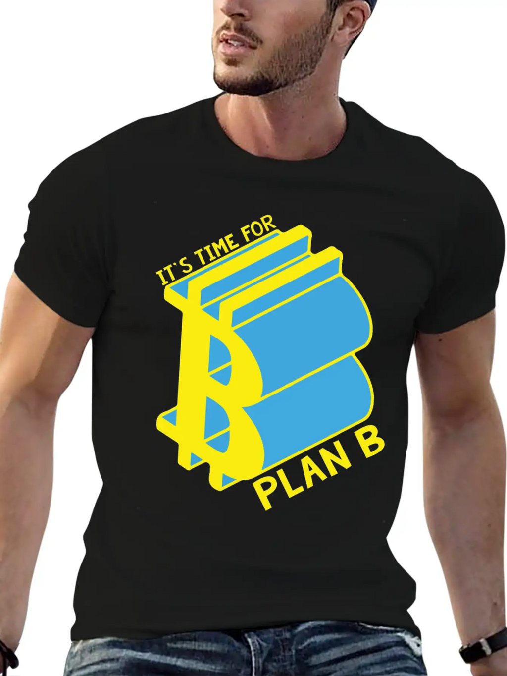 Bitcoin, Time For Plan B, Money Casual Graphic T-Shirt – Simple And Comfortable Daily Wear
