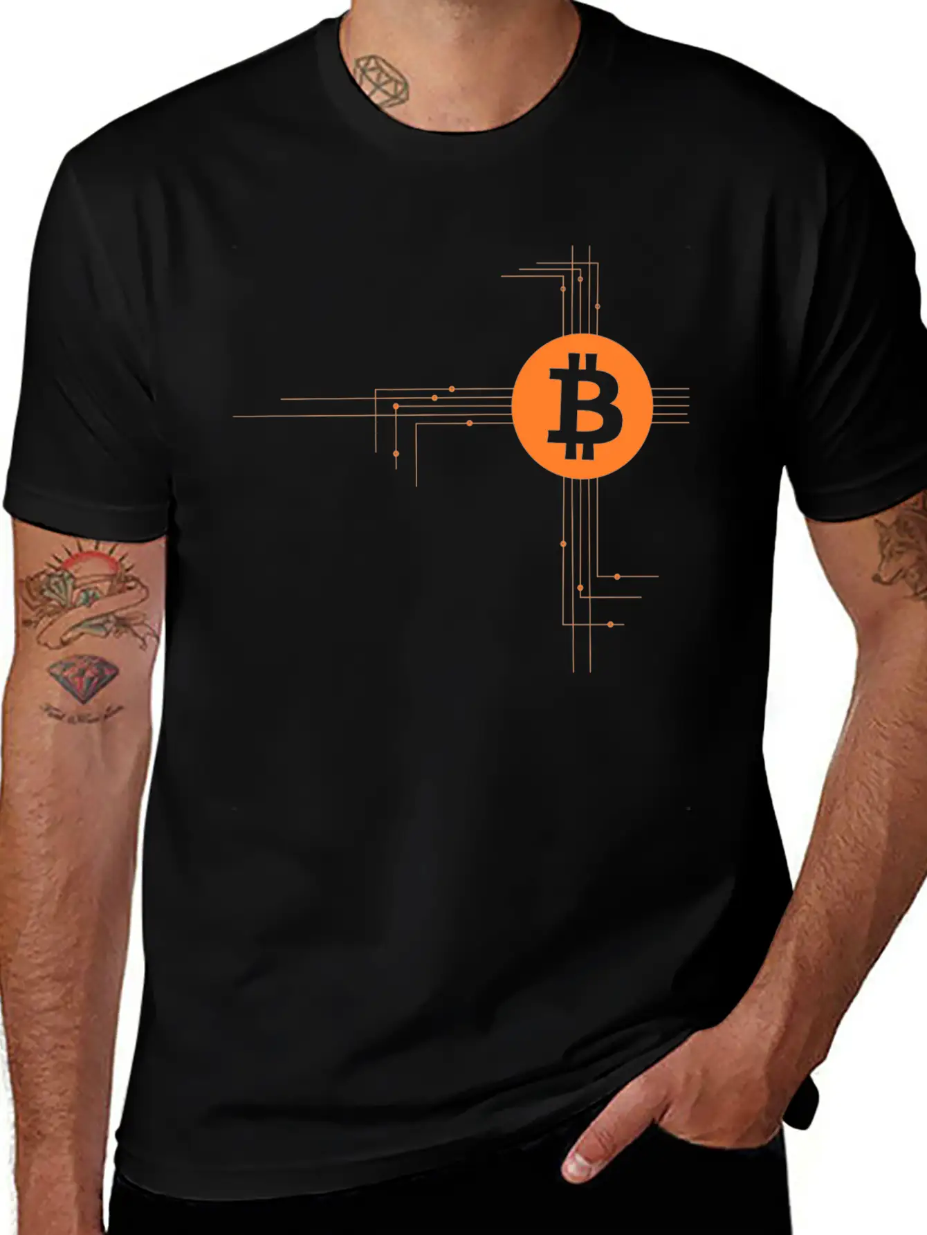 Bitcoin Wires Unisex Casual T-Shirt – Clean Design For Daily Comfort