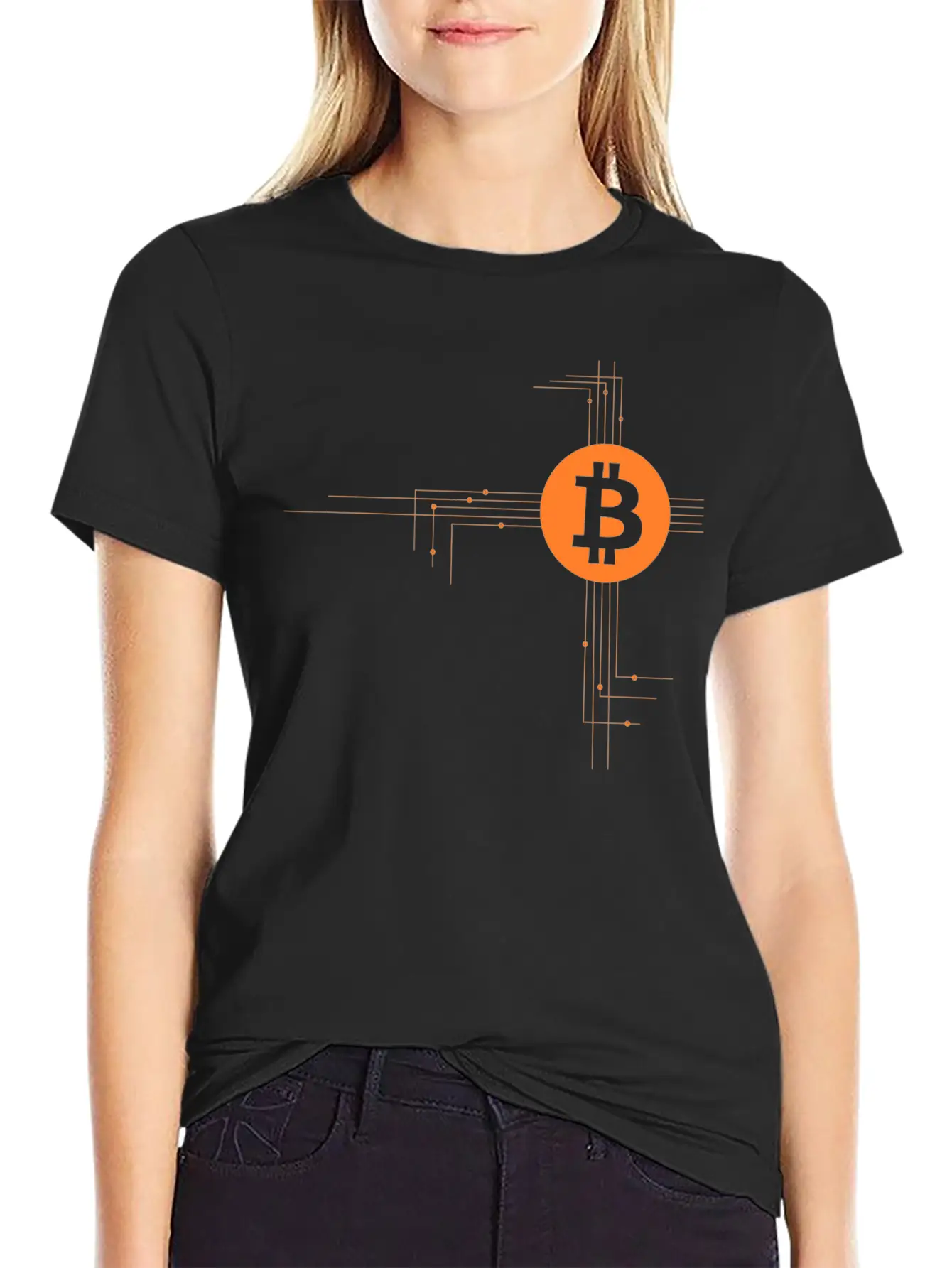 Bitcoin Wires Unisex Casual T-Shirt – Clean Design For Daily Comfort