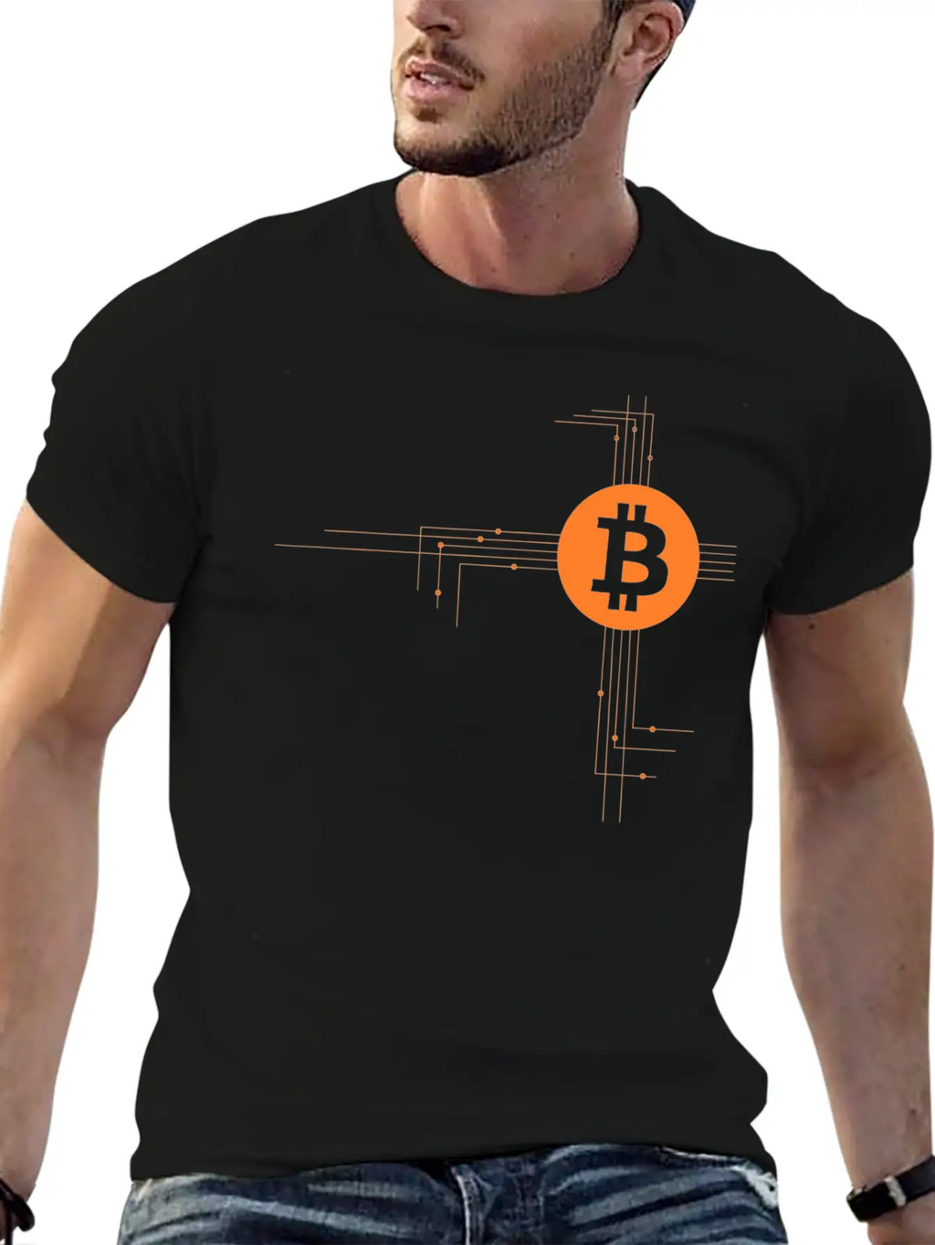 Bitcoin Wires Unisex Casual T-Shirt – Clean Design For Daily Comfort