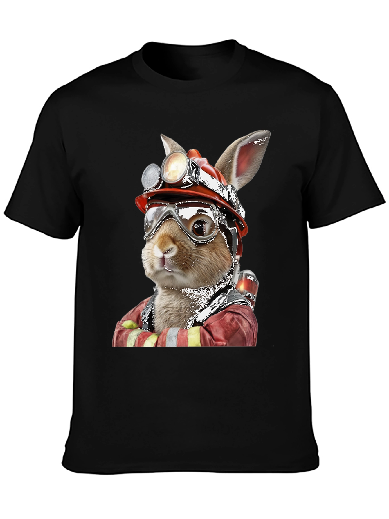 Firefighter Rabbit T-Shirt Unique Graphic Tee
