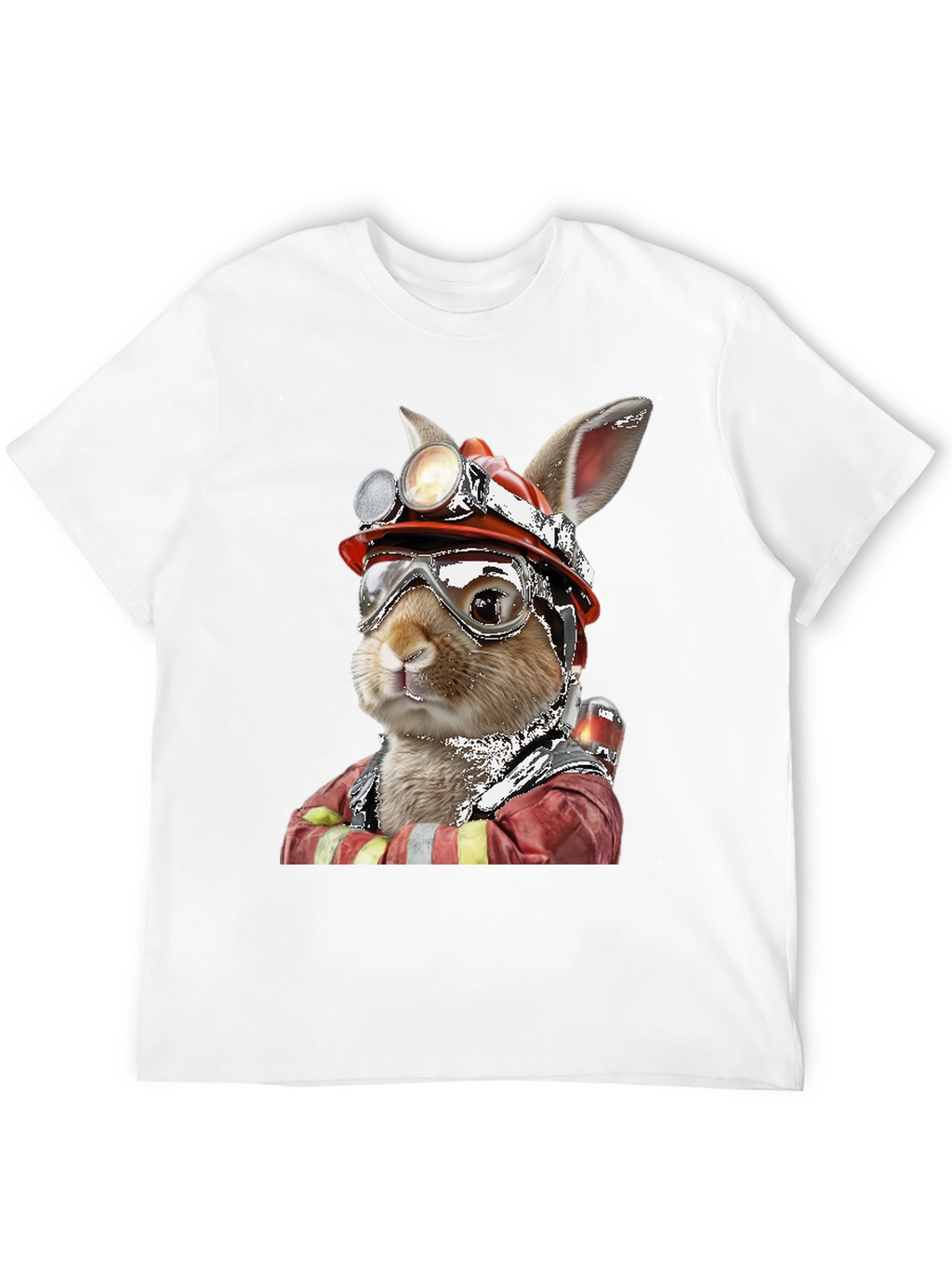 Firefighter Rabbit T-Shirt Unique Graphic Tee