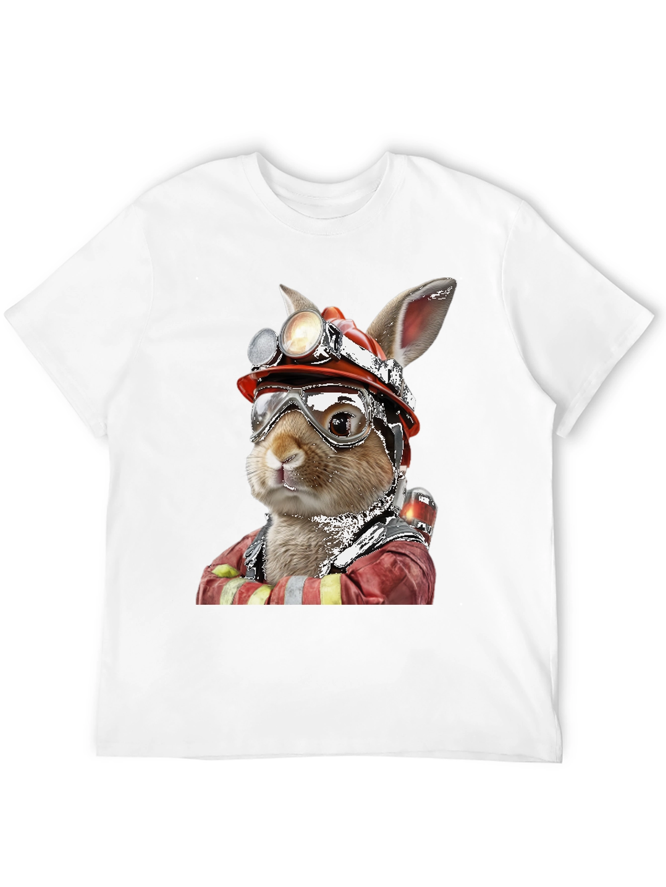 Firefighter Rabbit T-Shirt Unique Graphic Tee