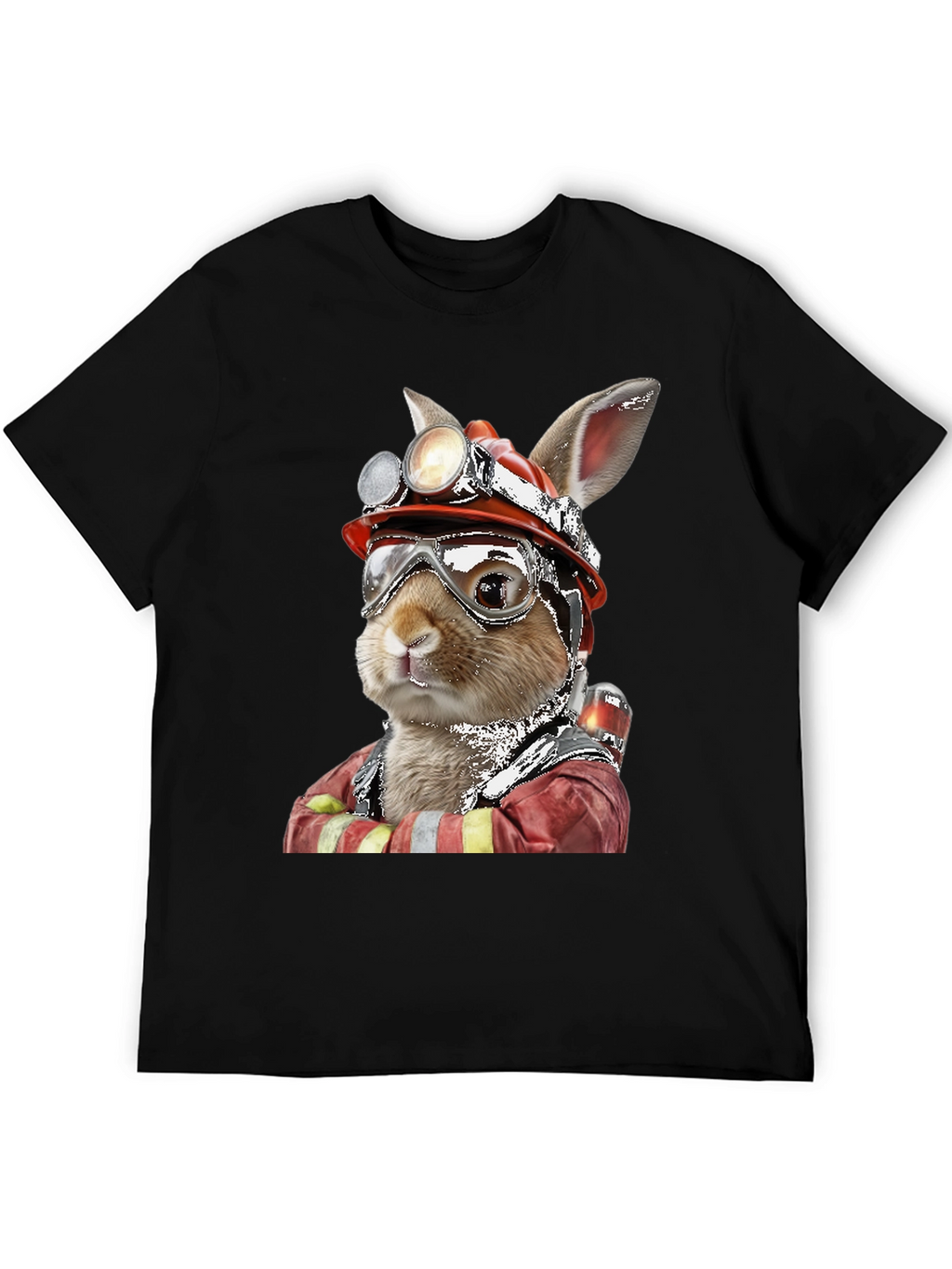 Firefighter Rabbit T-Shirt Unique Graphic Tee