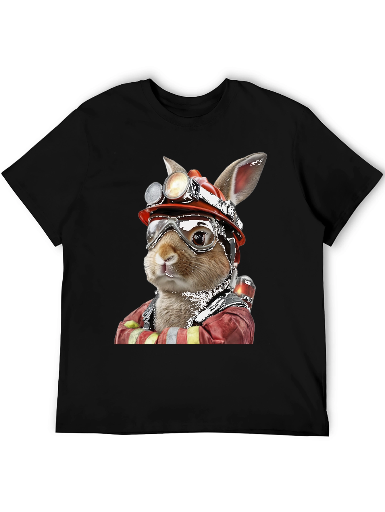 Firefighter Rabbit T-Shirt Unique Graphic Tee