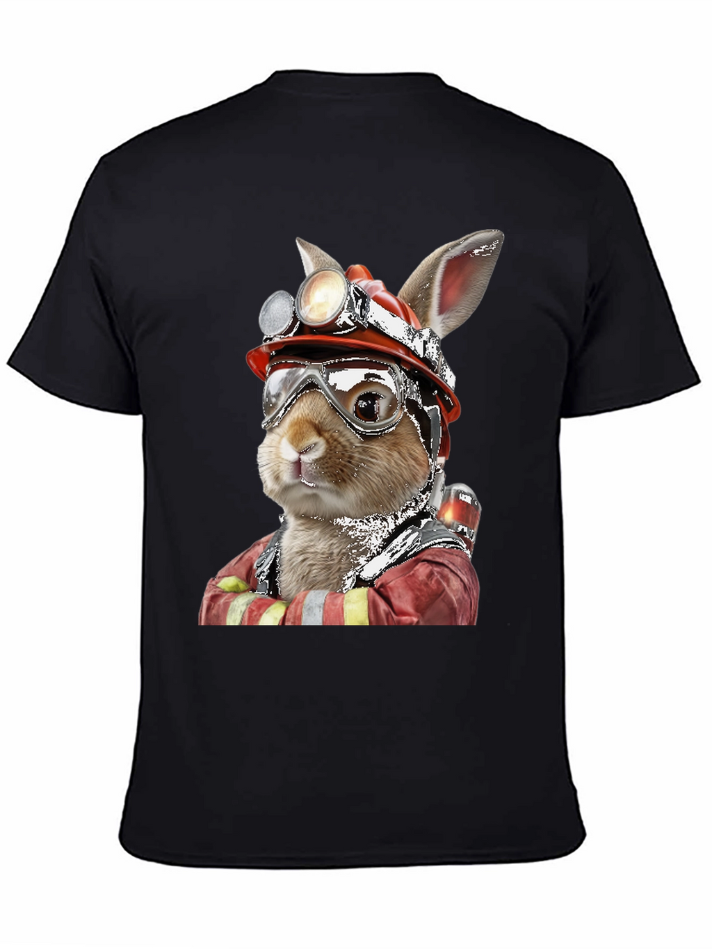 Firefighter Rabbit T-Shirt Unique Graphic Tee