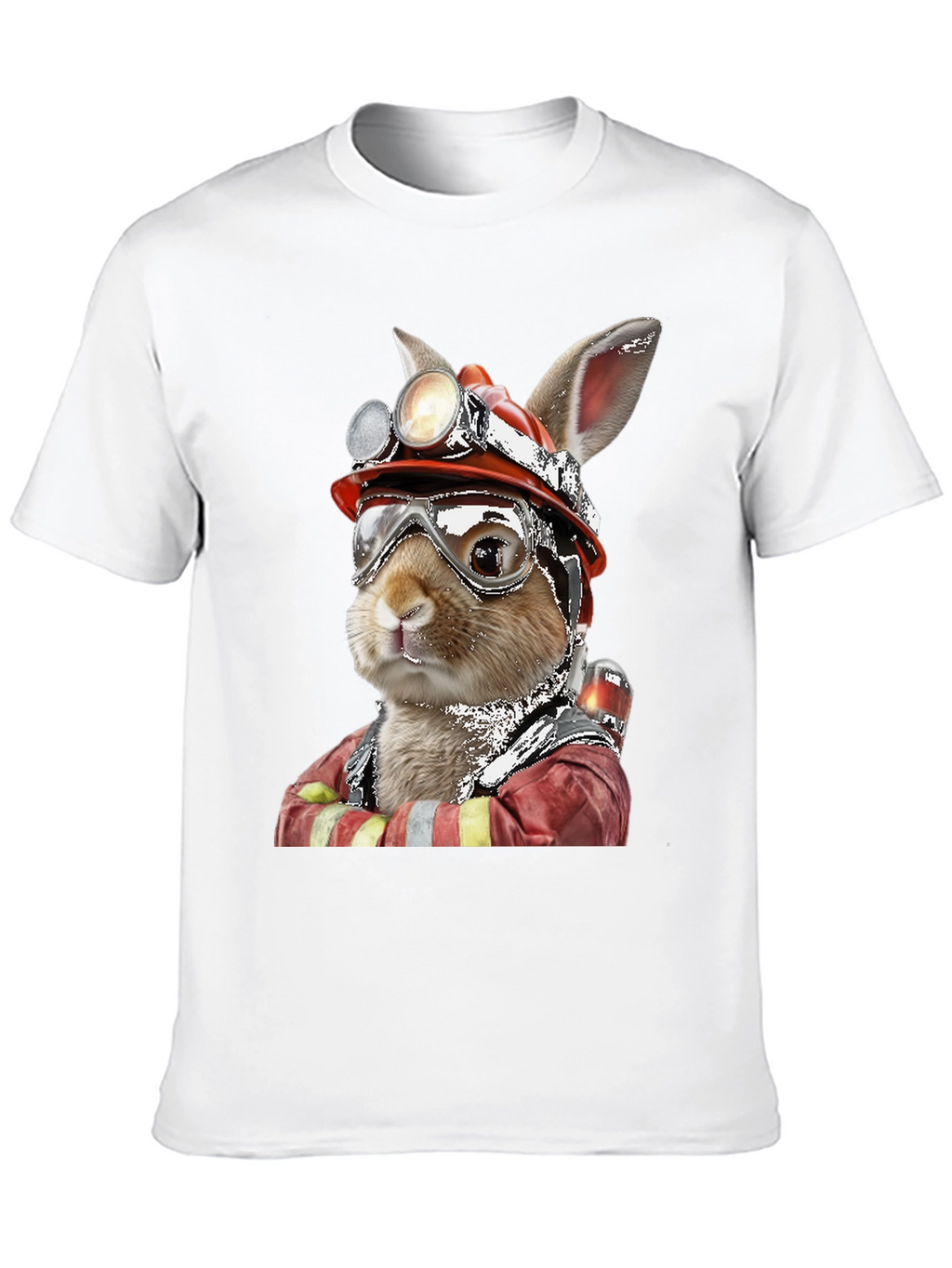 Firefighter Rabbit T-Shirt Unique Graphic Tee