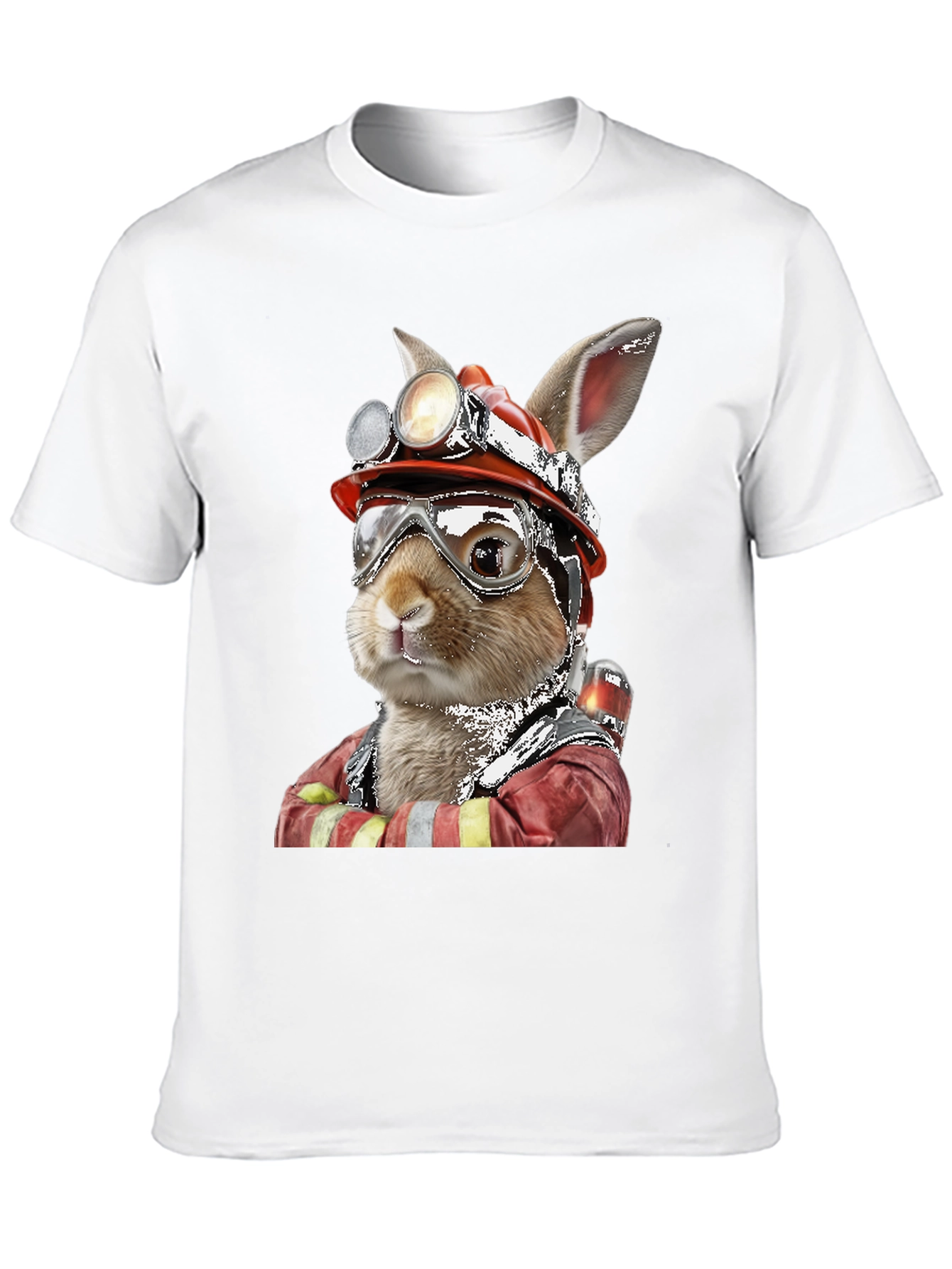 Firefighter Rabbit T-Shirt Unique Graphic Tee
