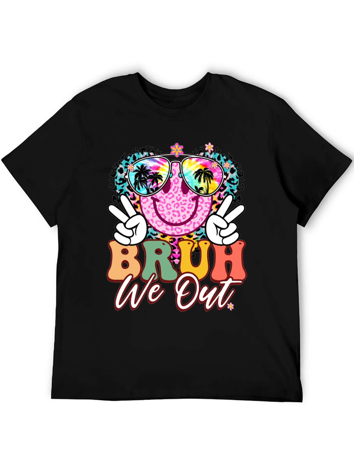 Bruh We Out Graphic Tee - Tropical Vibes T-Shirt