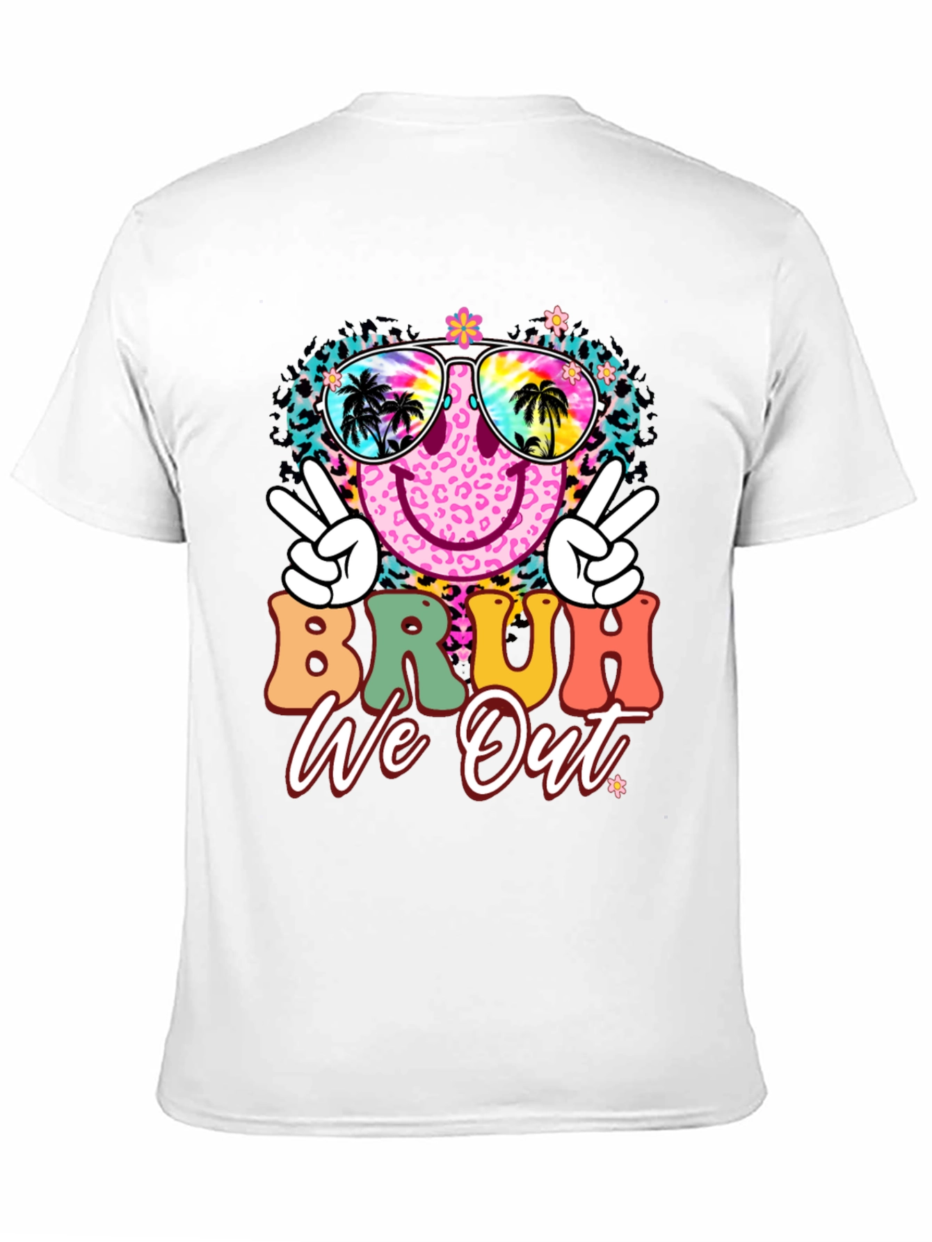 Bruh We Out Graphic Tee - Tropical Vibes T-Shirt