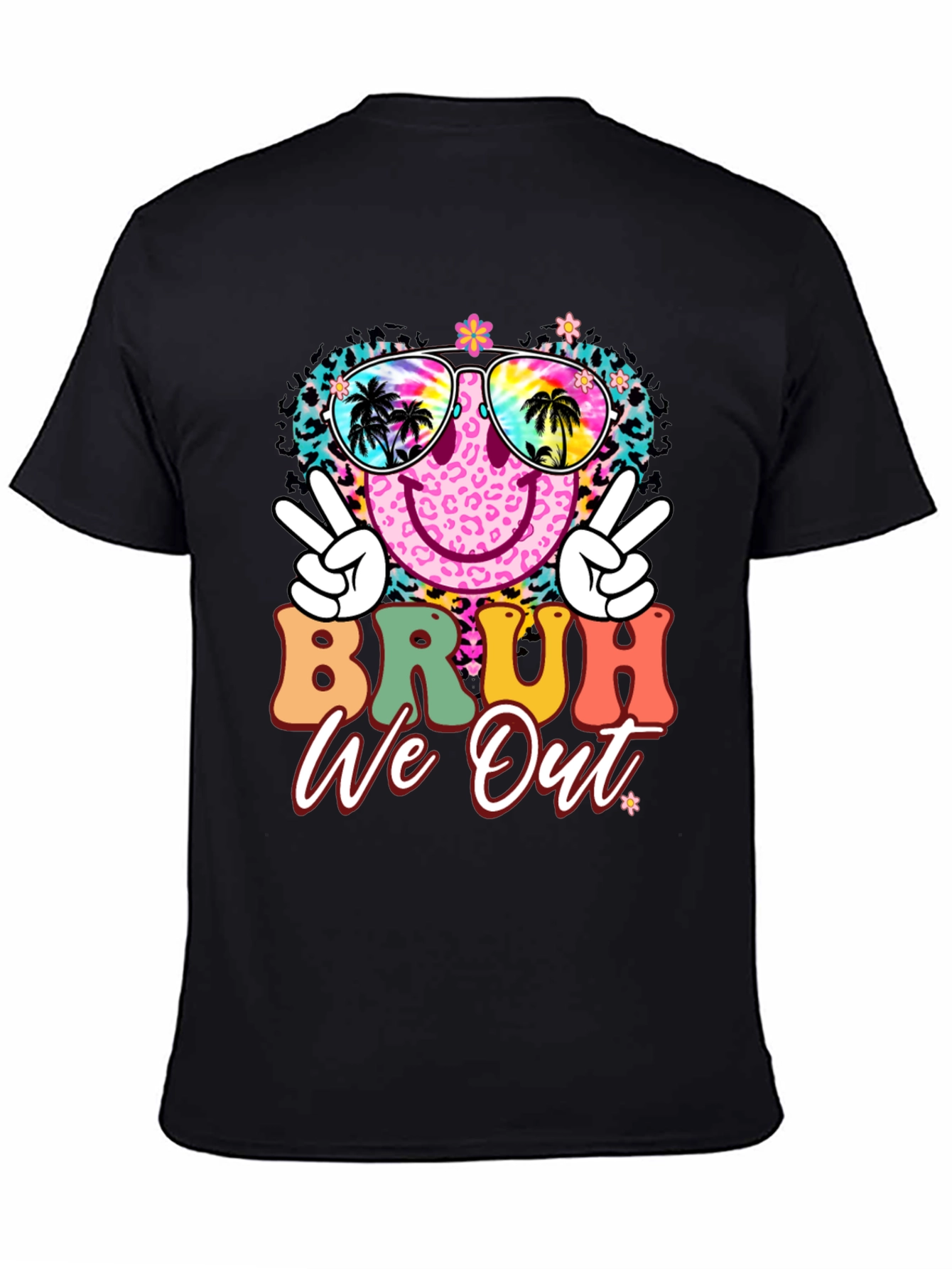 Bruh We Out Graphic Tee - Tropical Vibes T-Shirt