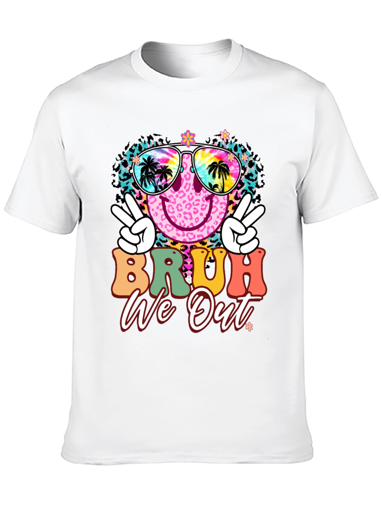 Bruh We Out Graphic Tee - Tropical Vibes T-Shirt