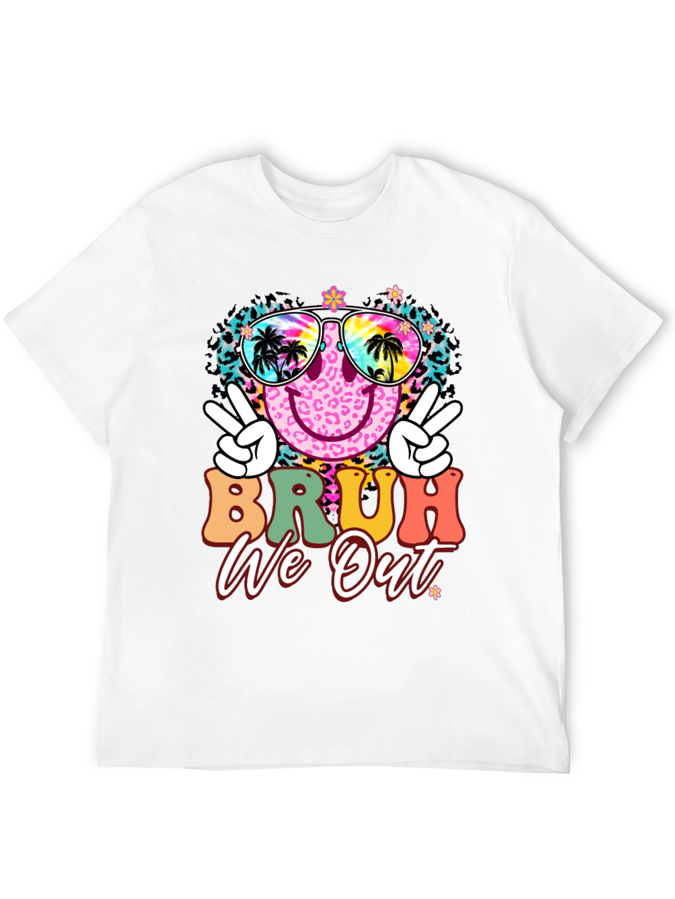 Bruh We Out Graphic Tee - Tropical Vibes T-Shirt
