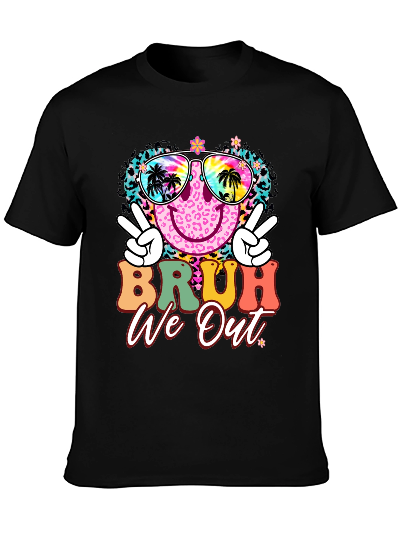 Bruh We Out Graphic Tee - Tropical Vibes T-Shirt
