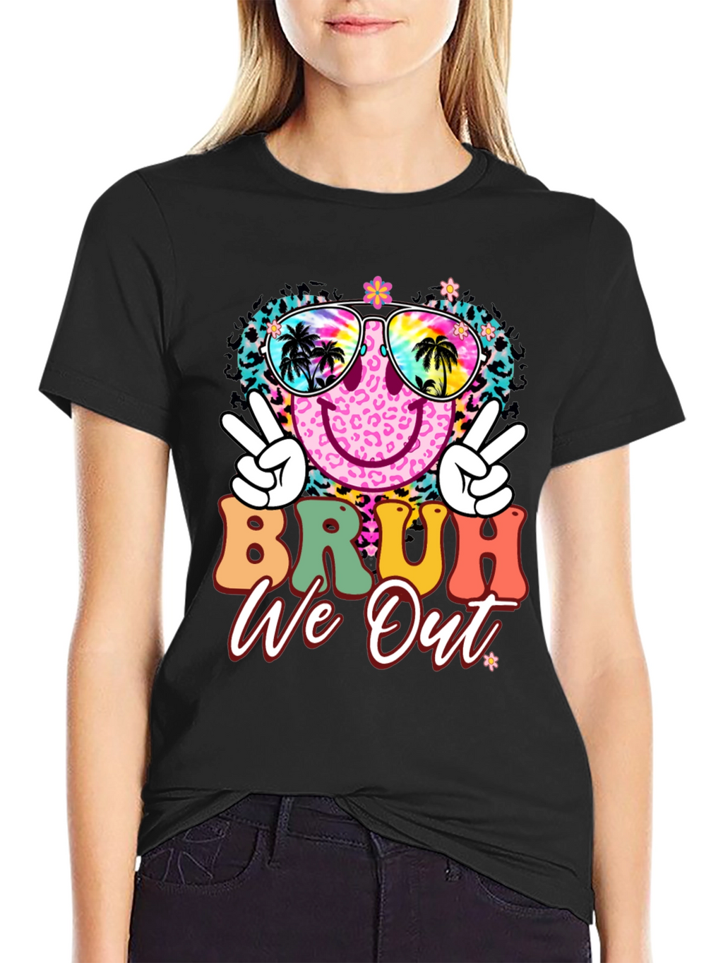 Bruh We Out Graphic Tee - Tropical Vibes T-Shirt
