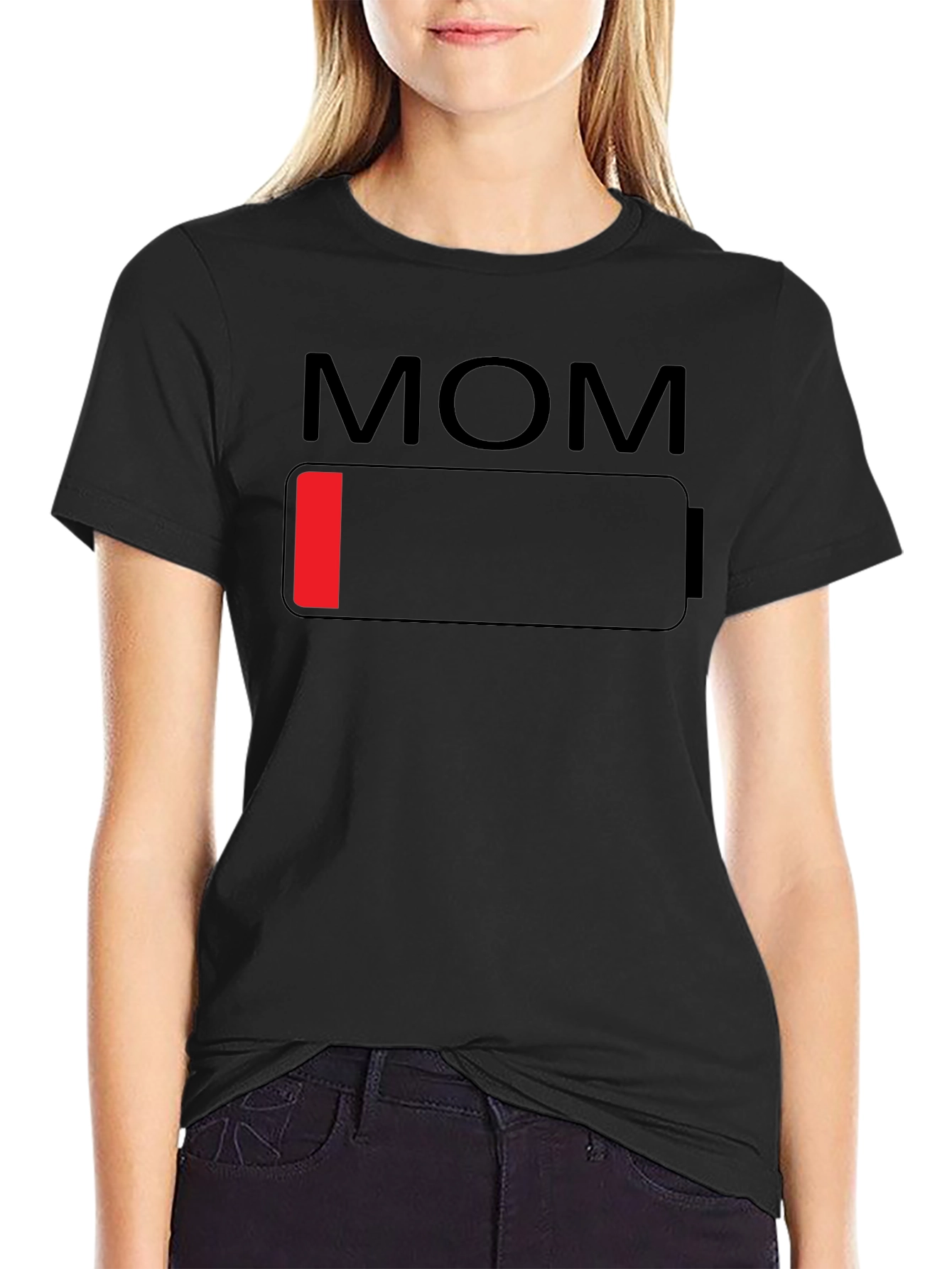 Mom Low Battery T-Shirt - Funny Mothers Day Gift