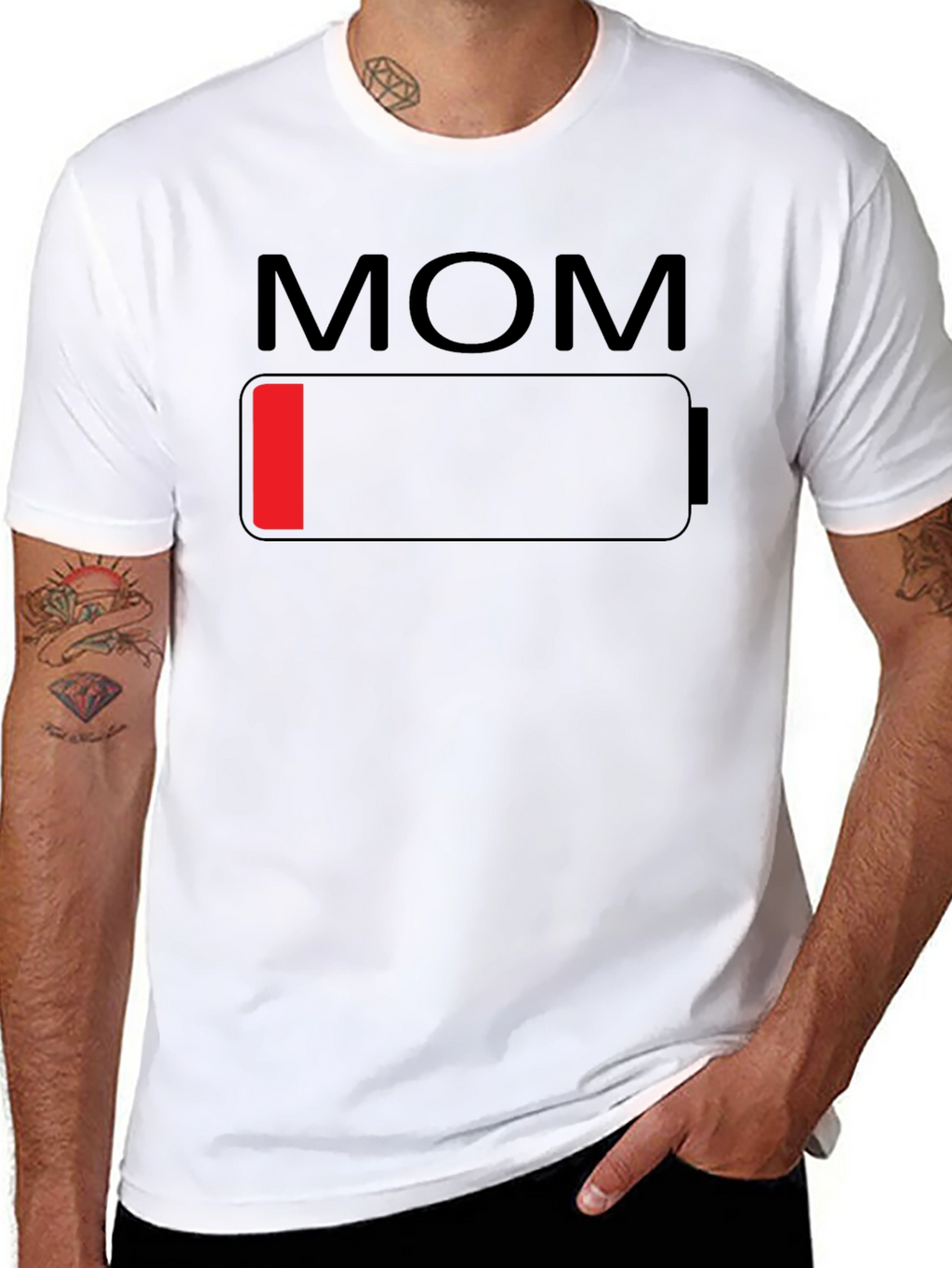 Mom Low Battery T-Shirt - Funny Mothers Day Gift