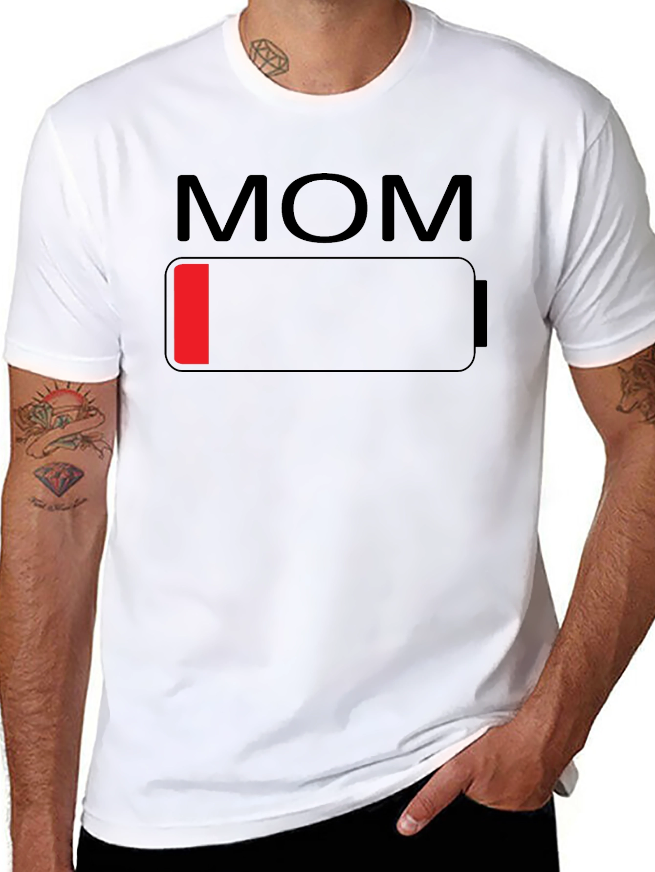 Mom Low Battery T-Shirt - Funny Mothers Day Gift